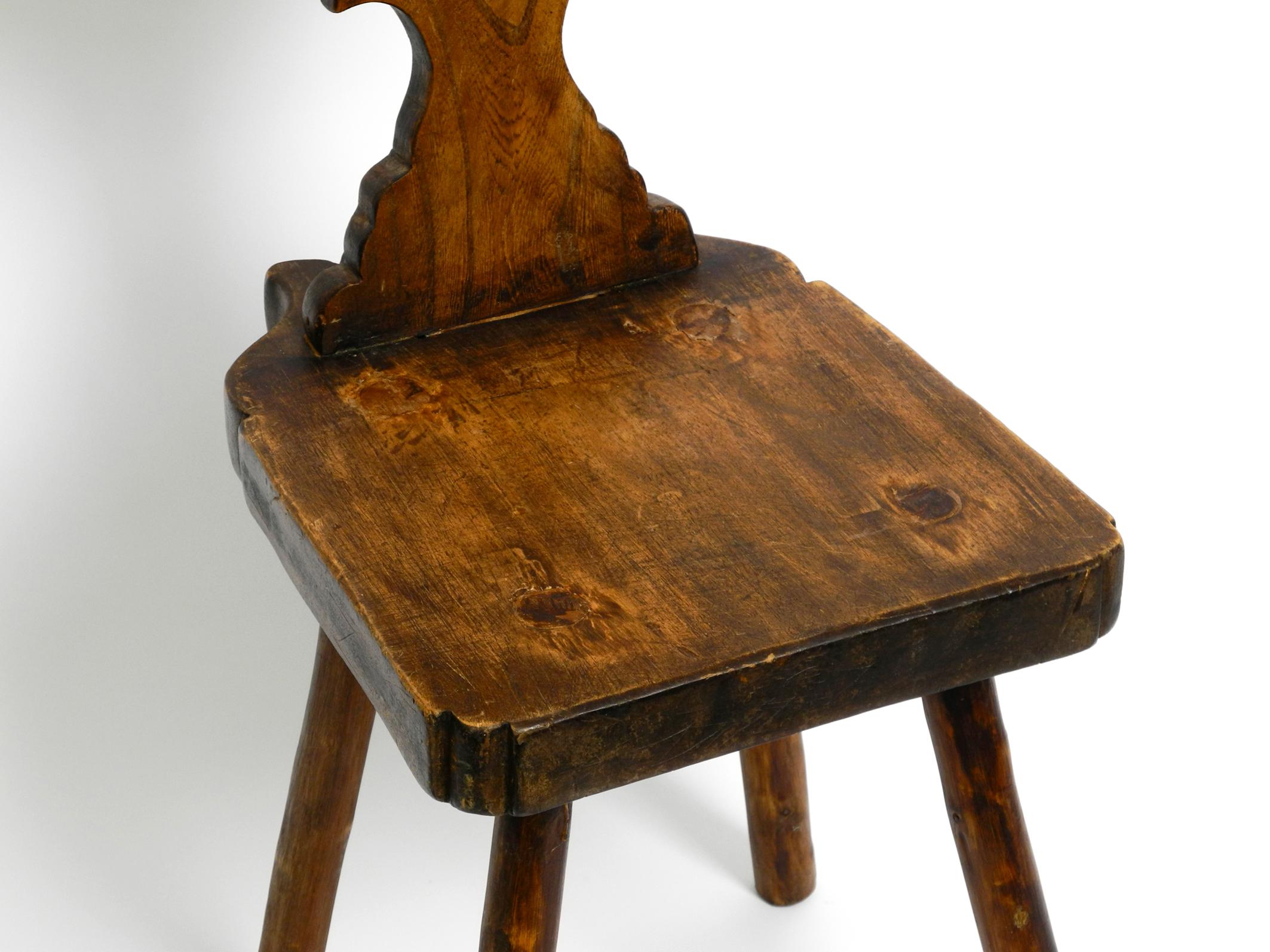 Oak Beautiful, very rare, Italian Mid Century rustic chair made of heavy oak