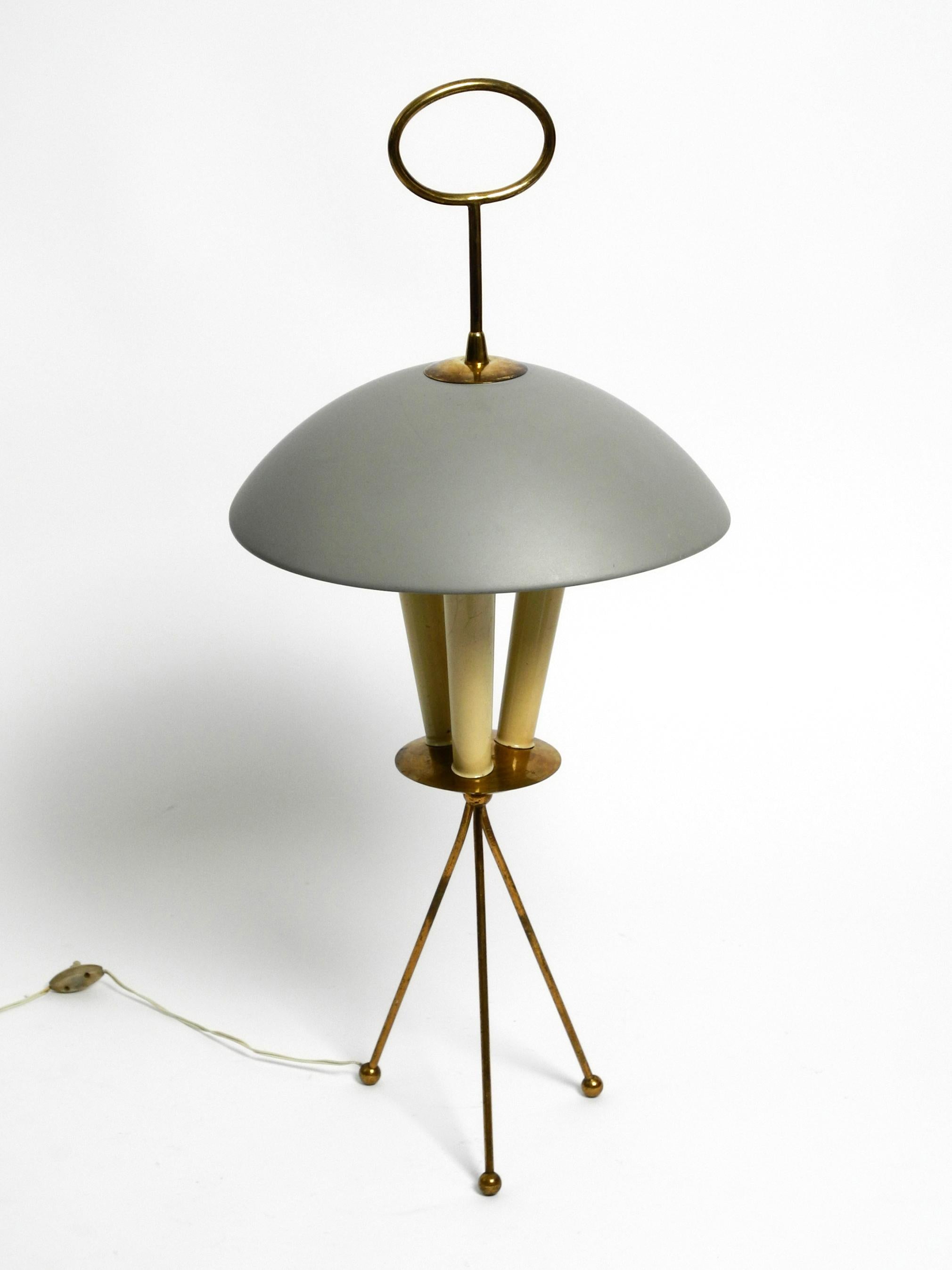 Beautiful Very Rare Large Italian Mid Century Tripod Table Lamp or Floor Lamp For Sale 11