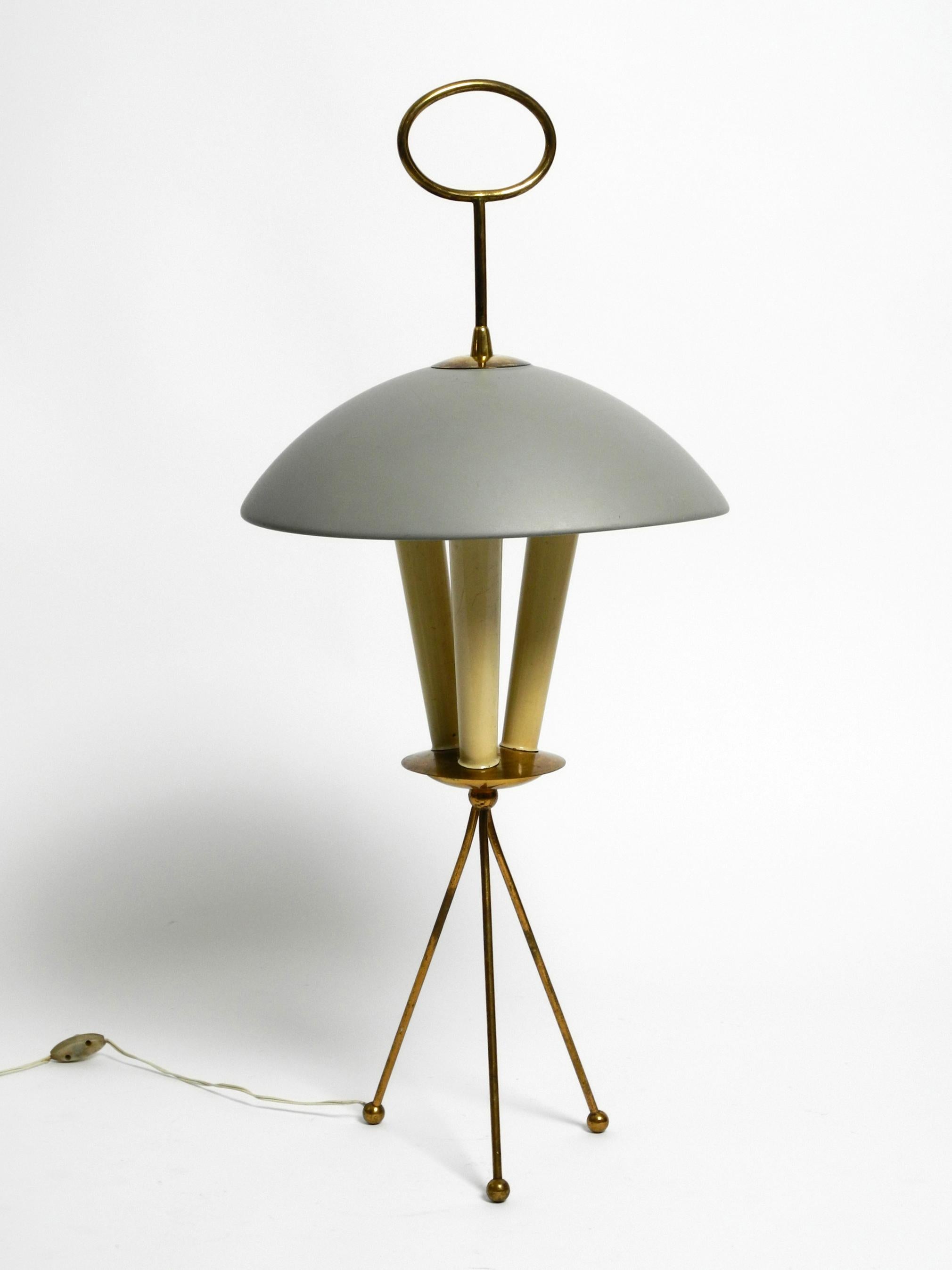 Beautiful Very Rare Large Italian Mid Century Tripod Table Lamp or Floor Lamp For Sale 12