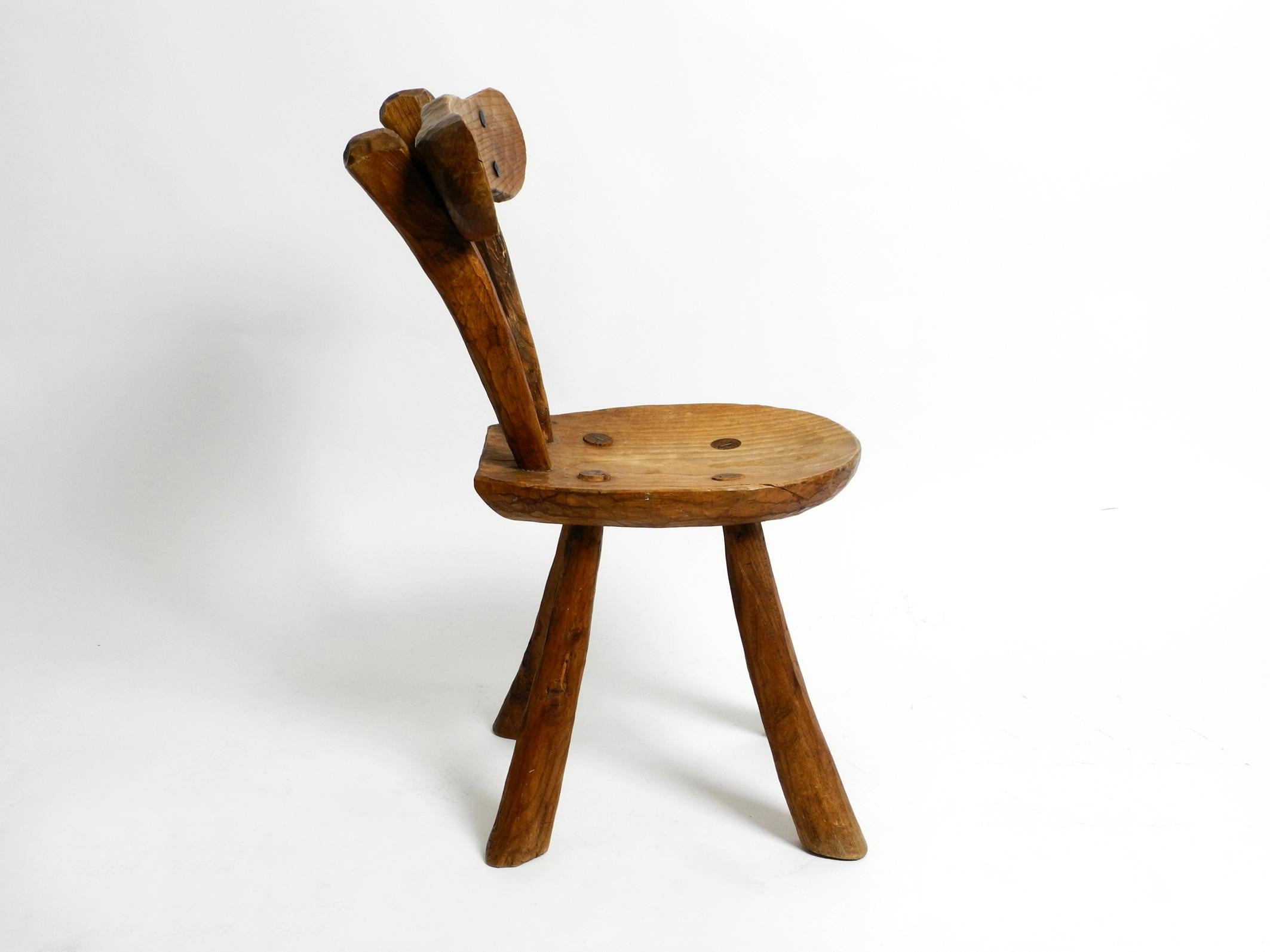 Austrian Beautiful, Very Rare Midcentury Spruce Wood Country Chair from Tyrol Austria