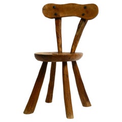 Beautiful, Very Rare Midcentury Spruce Wood Country Chair from Tyrol Austria