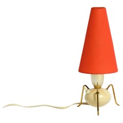 Beautiful very rare original Mid Century Modern brass tripod table lamp
