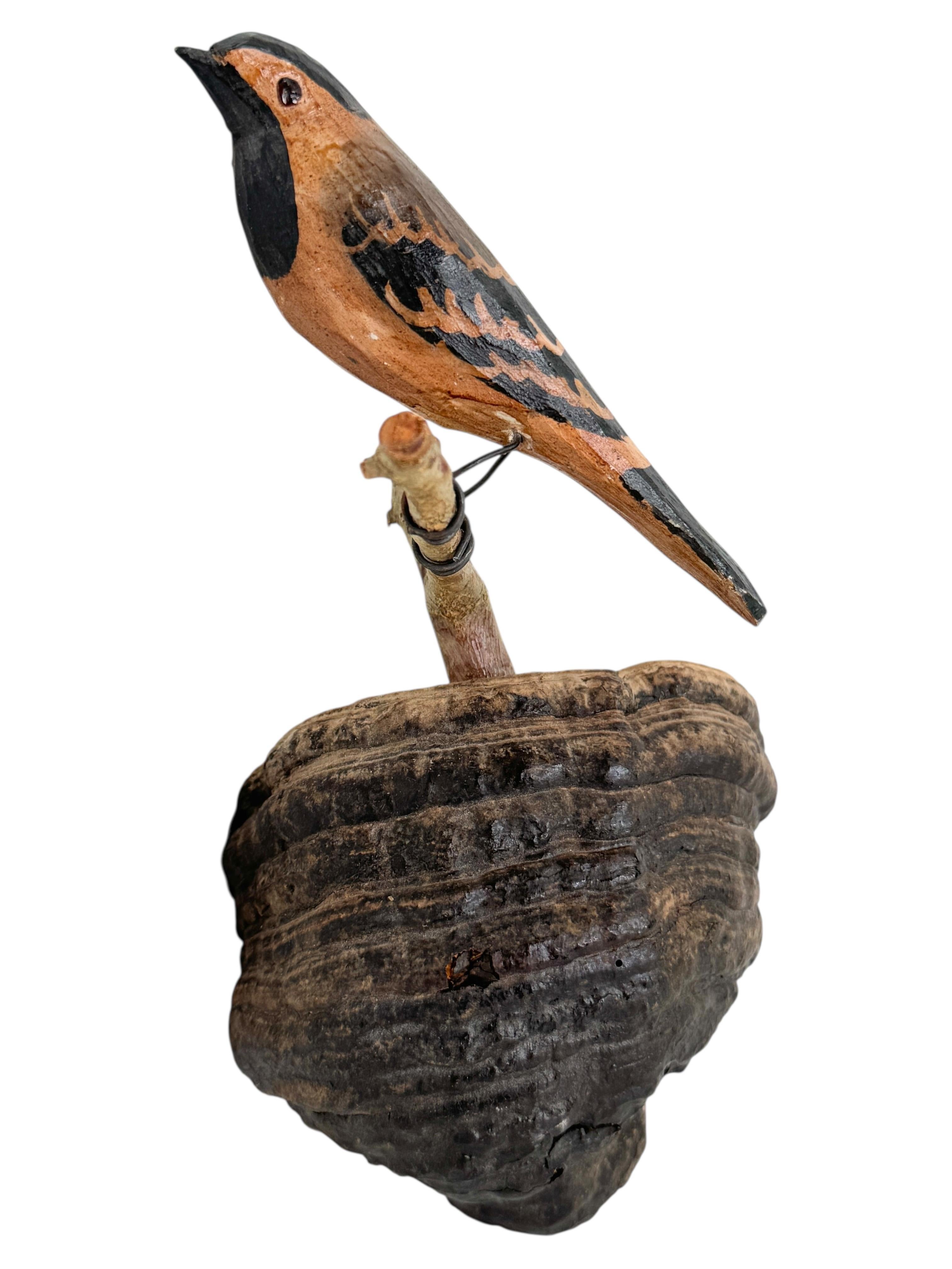 Forêt-Noire Magnifique oiseau en bois sculpté de Viechtauer Folk Art Black Forest Antique Autriche 1900 en vente