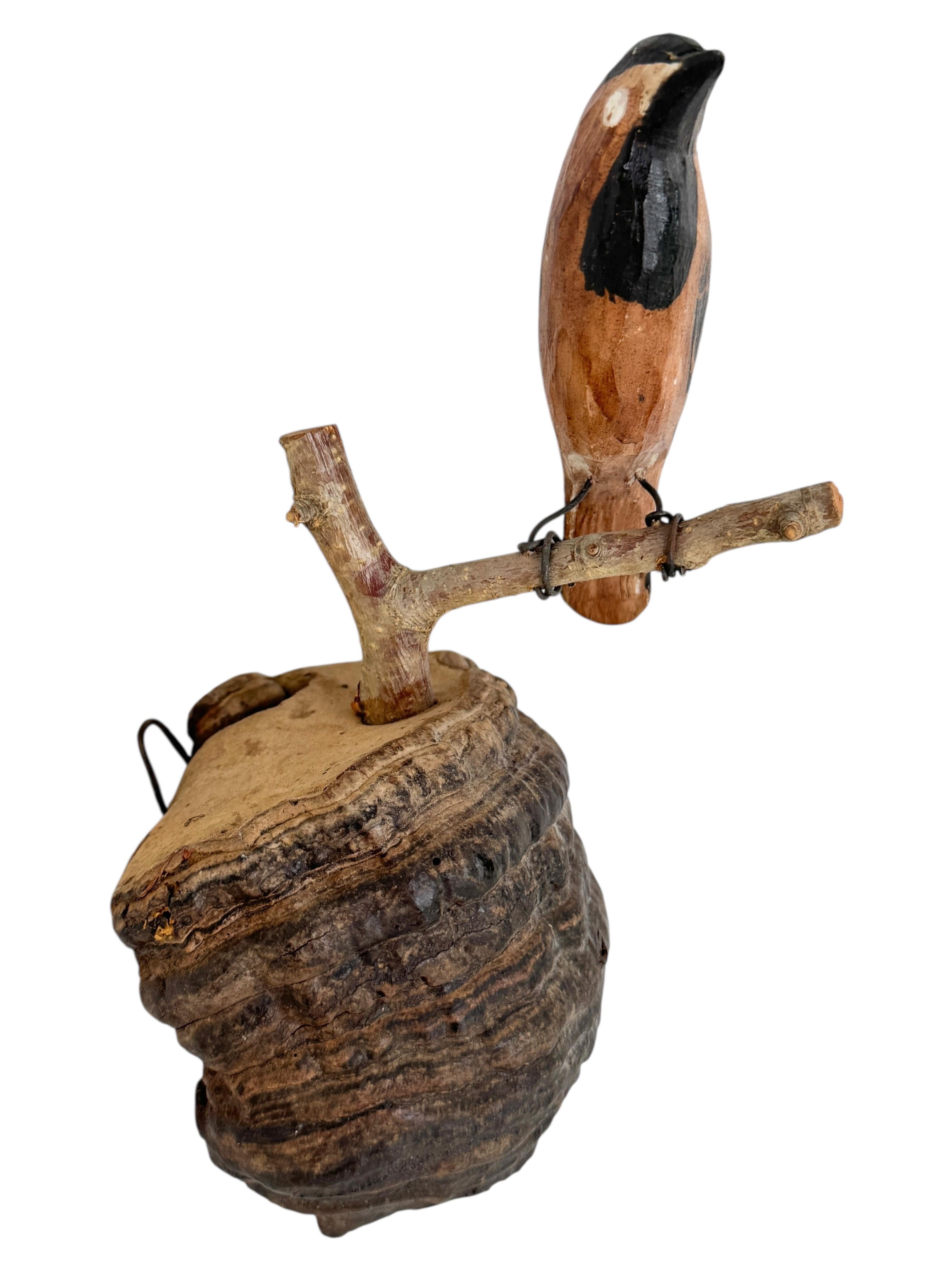 Autrichien Magnifique oiseau en bois sculpté de Viechtauer Folk Art Black Forest Antique Autriche 1900 en vente