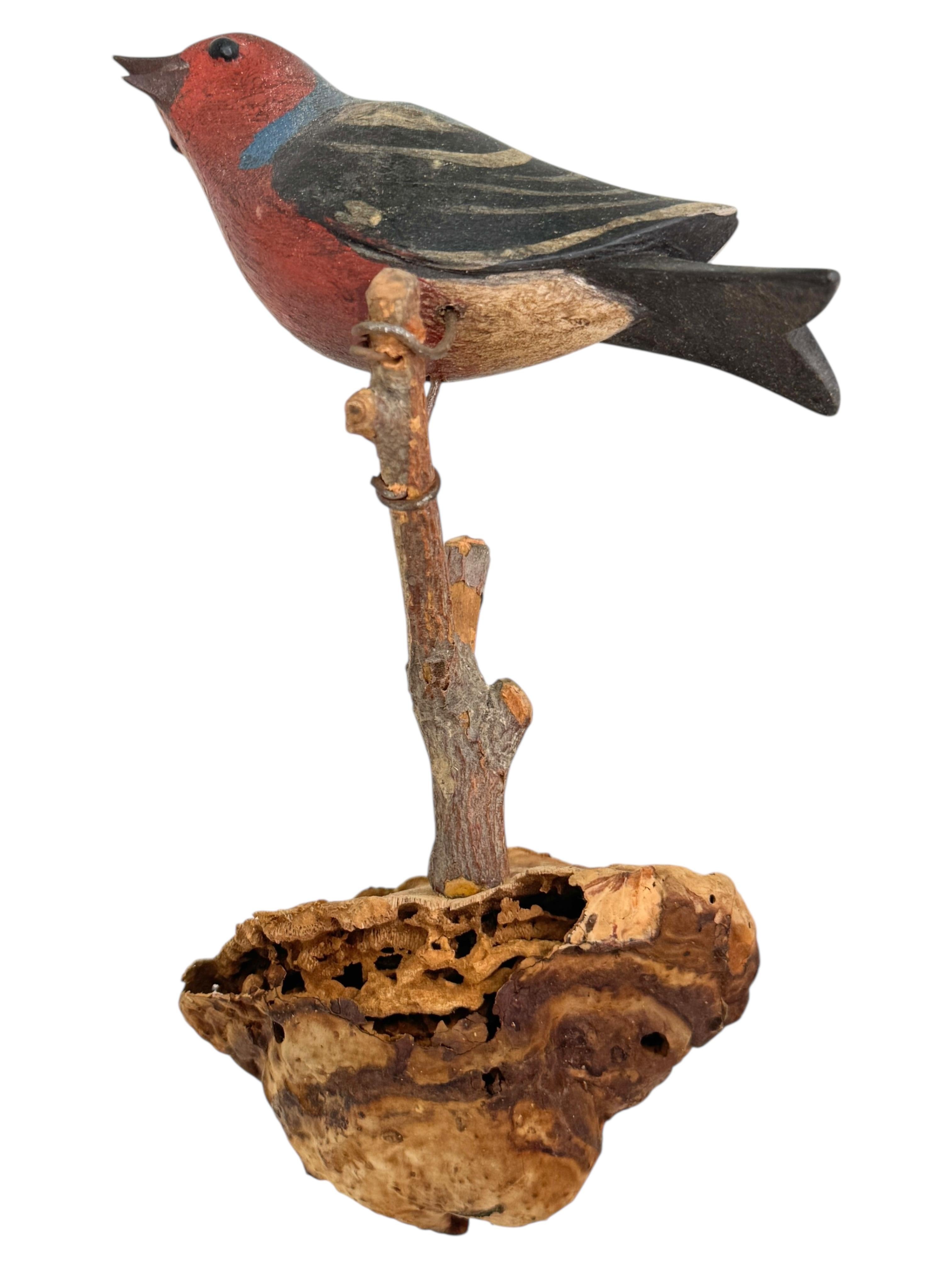Schöne Viechtauer geschnitzt Holz Vogel Volkskunst Black Forest Antik Österreich 1900 (Handgeschnitzt) im Angebot