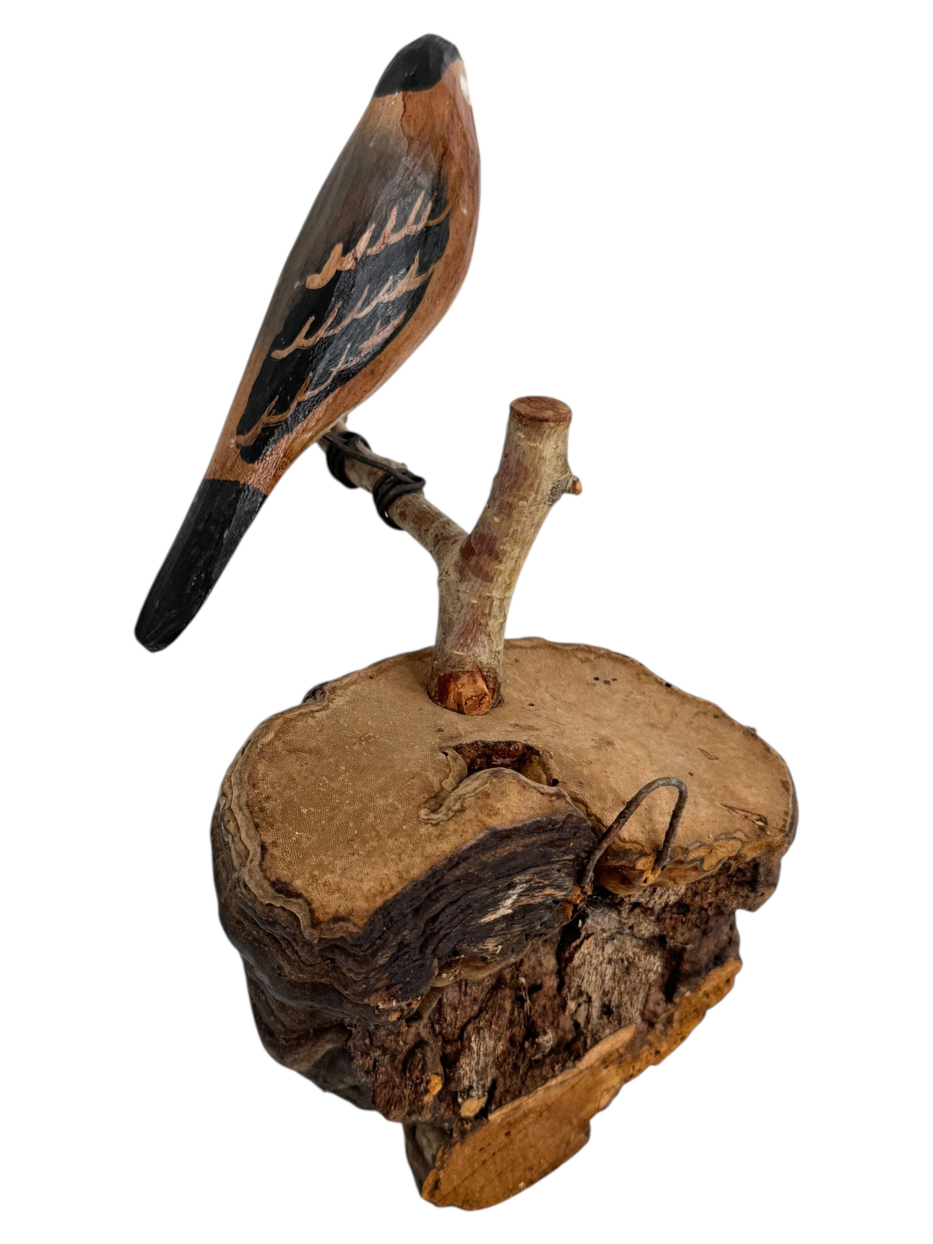 Magnifique oiseau en bois sculpté de Viechtauer Folk Art Black Forest Antique Autriche 1900 Bon état - En vente à Nuernberg, DE
