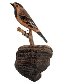 Beautiful Viechtauer Carved Wood Bird Folk Art Black Forest Antique Austria 1900