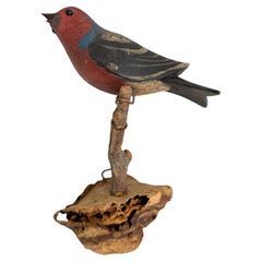 Beautiful Viechtauer Carved Wood Bird Folk Art Black Forest Antique Austria 1900
