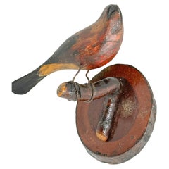 Bellissimo uccello in legno intagliato a mano Vichtauer, Black Forest Folk Art, Austria, anni '1890