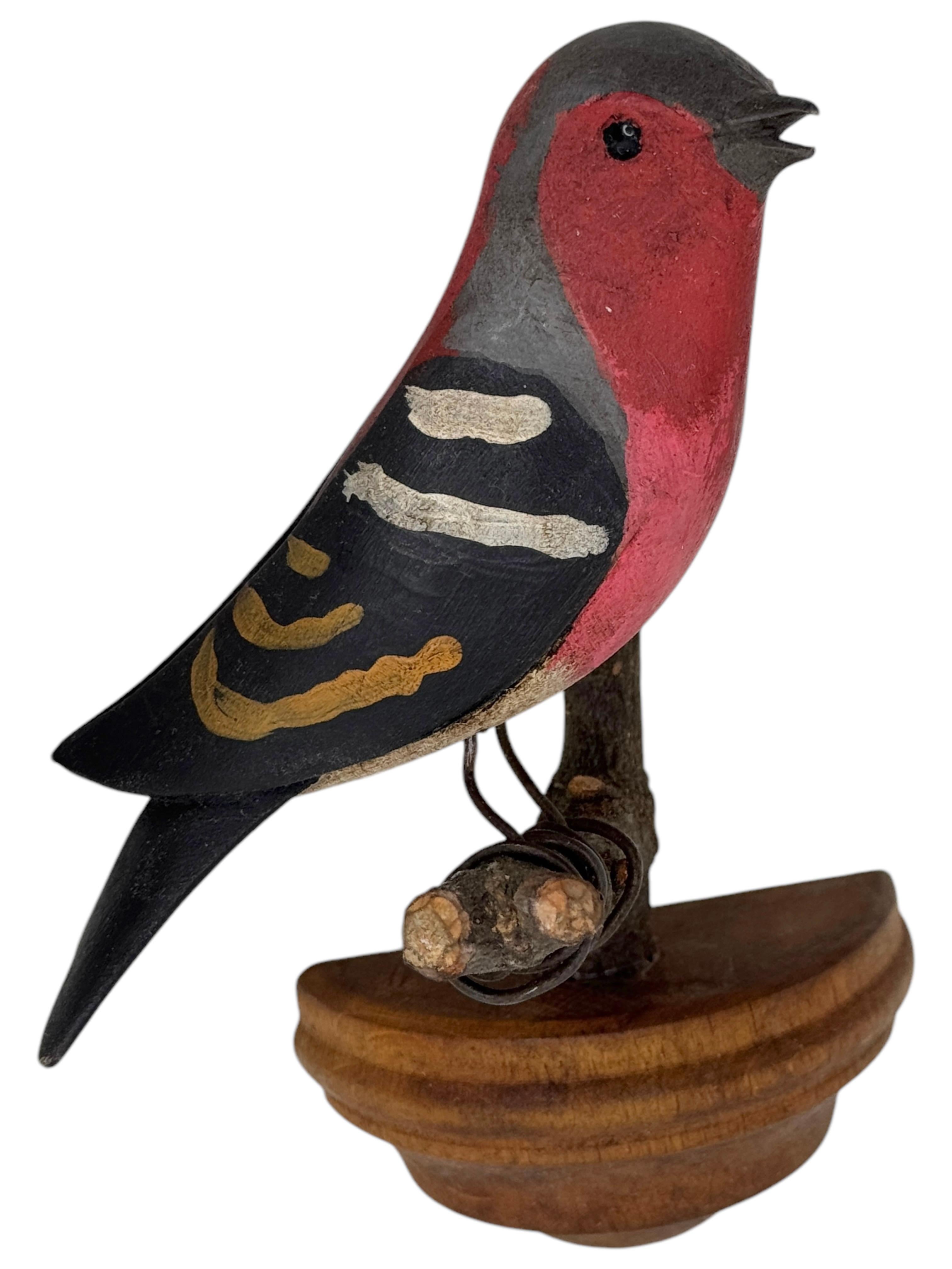 Schöner Vichtauer handgeschnitzter Holzvogel, Schwarzwälder Volkskunst, Österreich, 1910er Jahre im Angebot 5