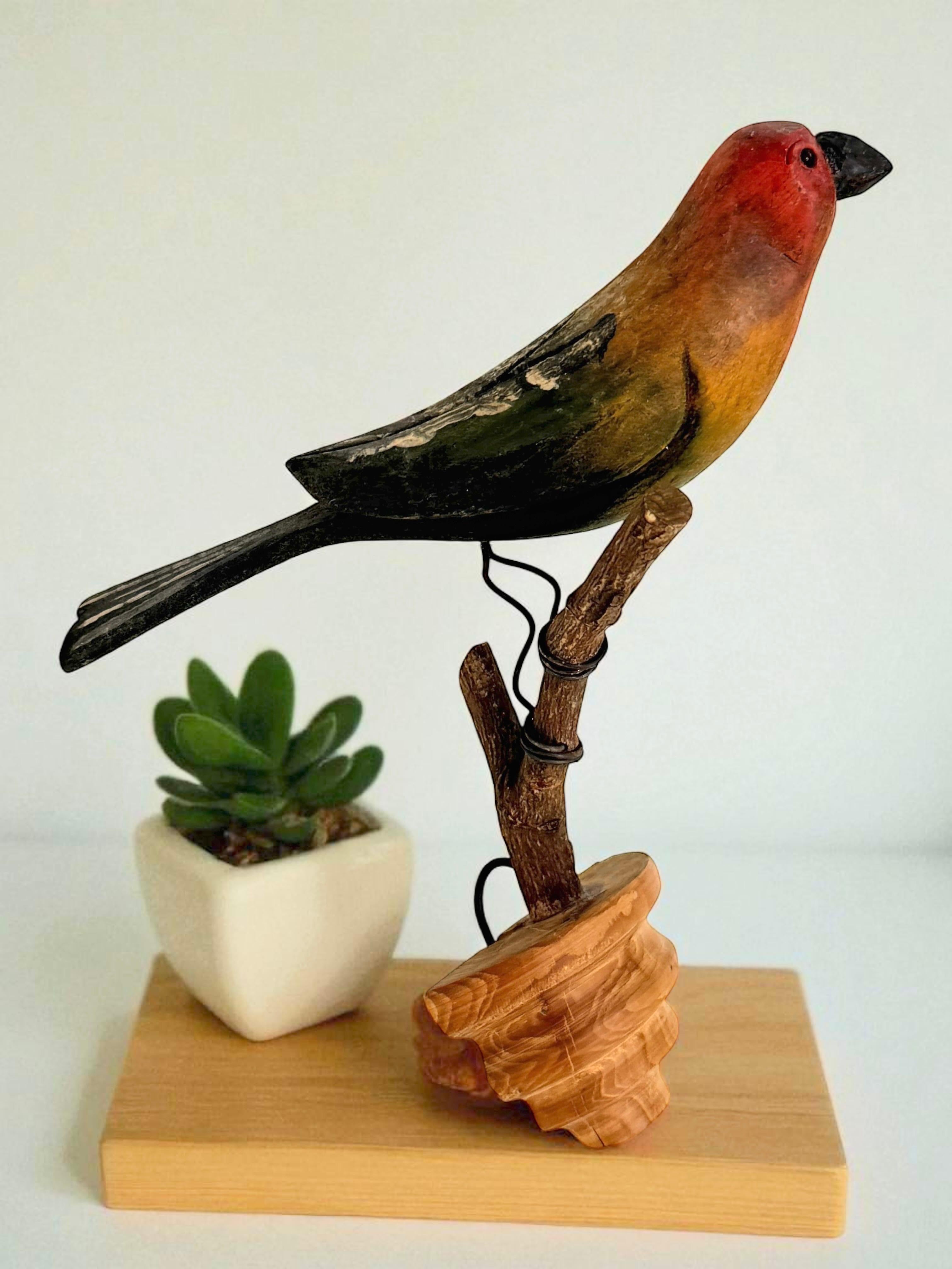 Bellissimo uccello in legno intagliato a mano Vichtauer, Black Forest Folk Art, Austria, anni '1910 in vendita 4