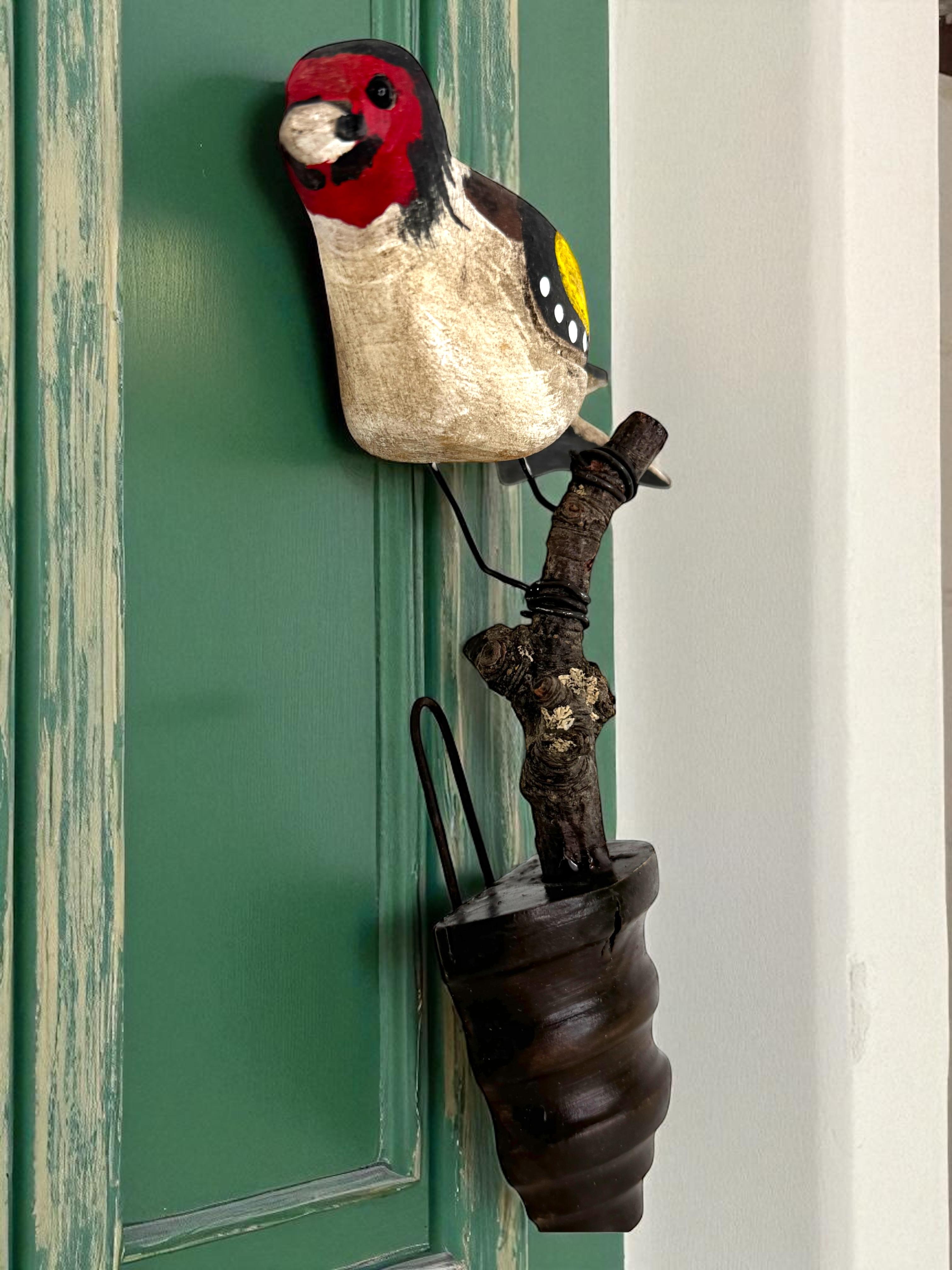 Bellissimo uccello in legno intagliato a mano Vichtauer, Black Forest Folk Art, Austria, anni '1910 in vendita 5