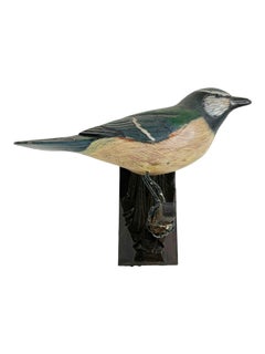 Beautiful Vichtauer Hand Carved Wood Bird, Black Forest Folk Art, Austria, 1910s