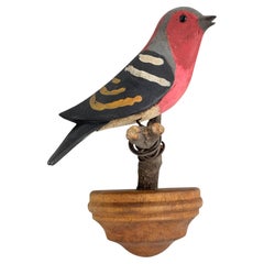 Beautiful Viechtauer Hand Carved Wood Bird, Black Forest Folk Art, Austria, 1910