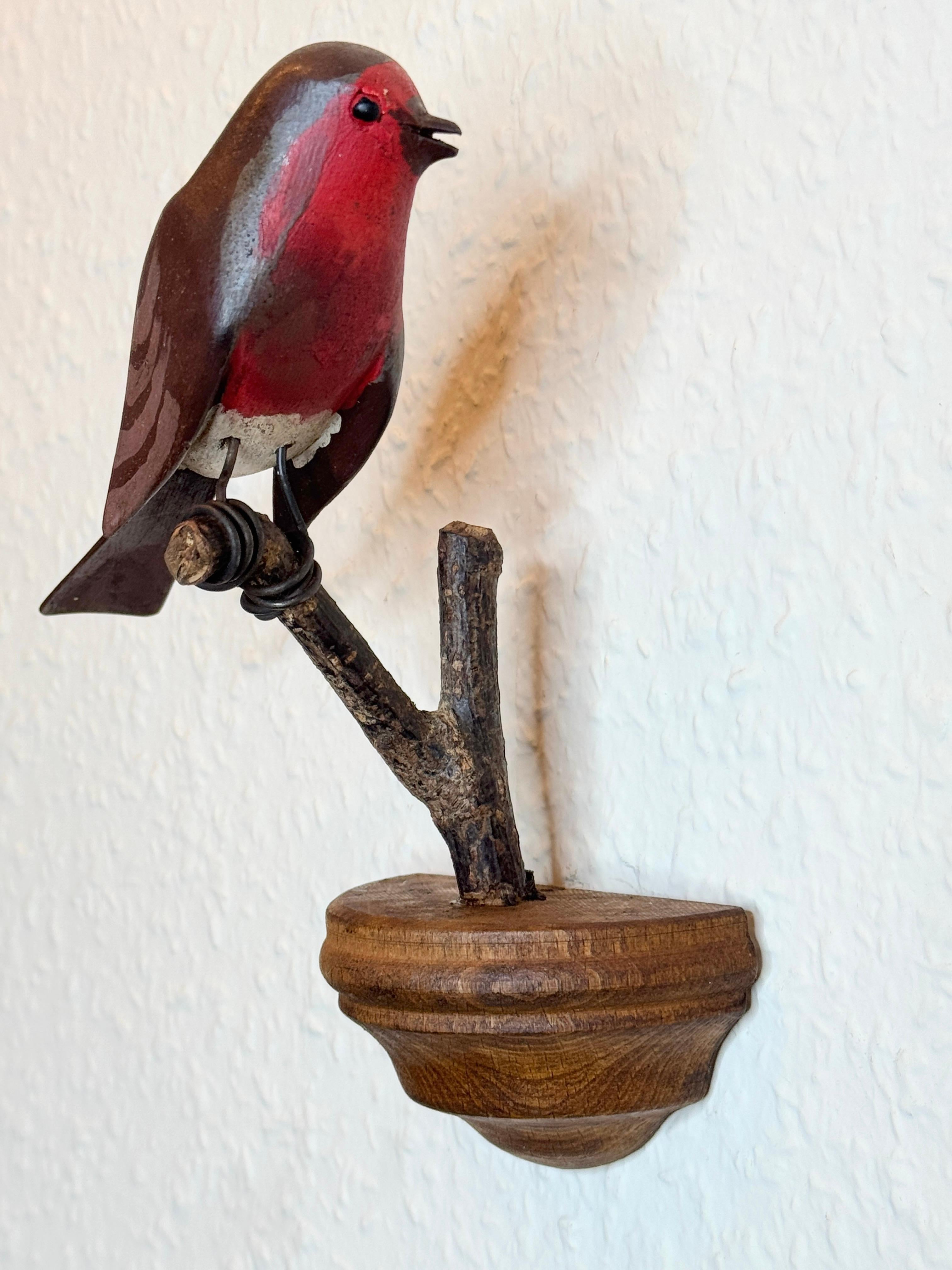 Beautiful Vichtauer Hand Carved Wood Bird, Black Forest Folk Art, Austria, 1920s 4