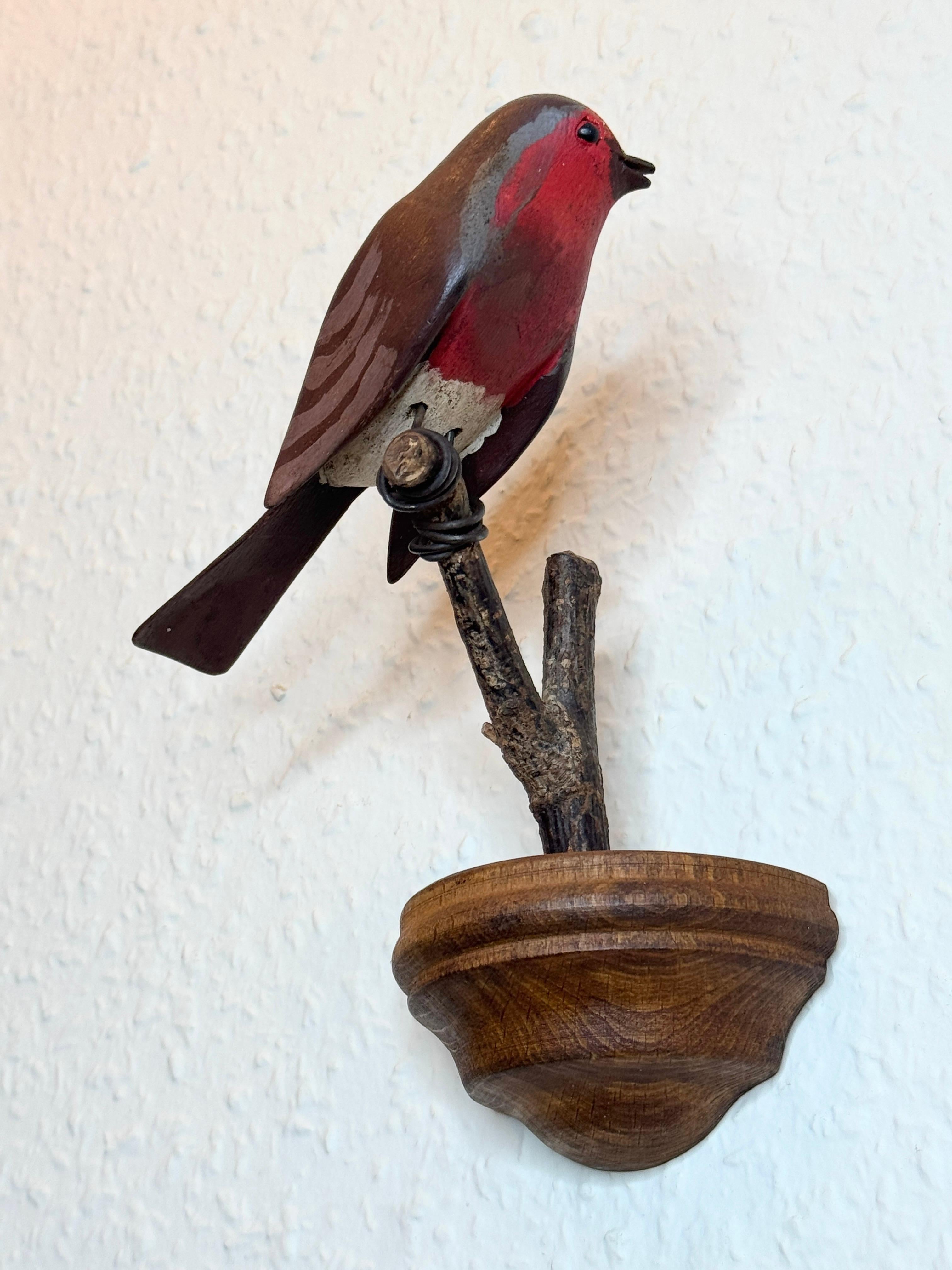 Beautiful Vichtauer Hand Carved Wood Bird, Black Forest Folk Art, Austria, 1920s 6