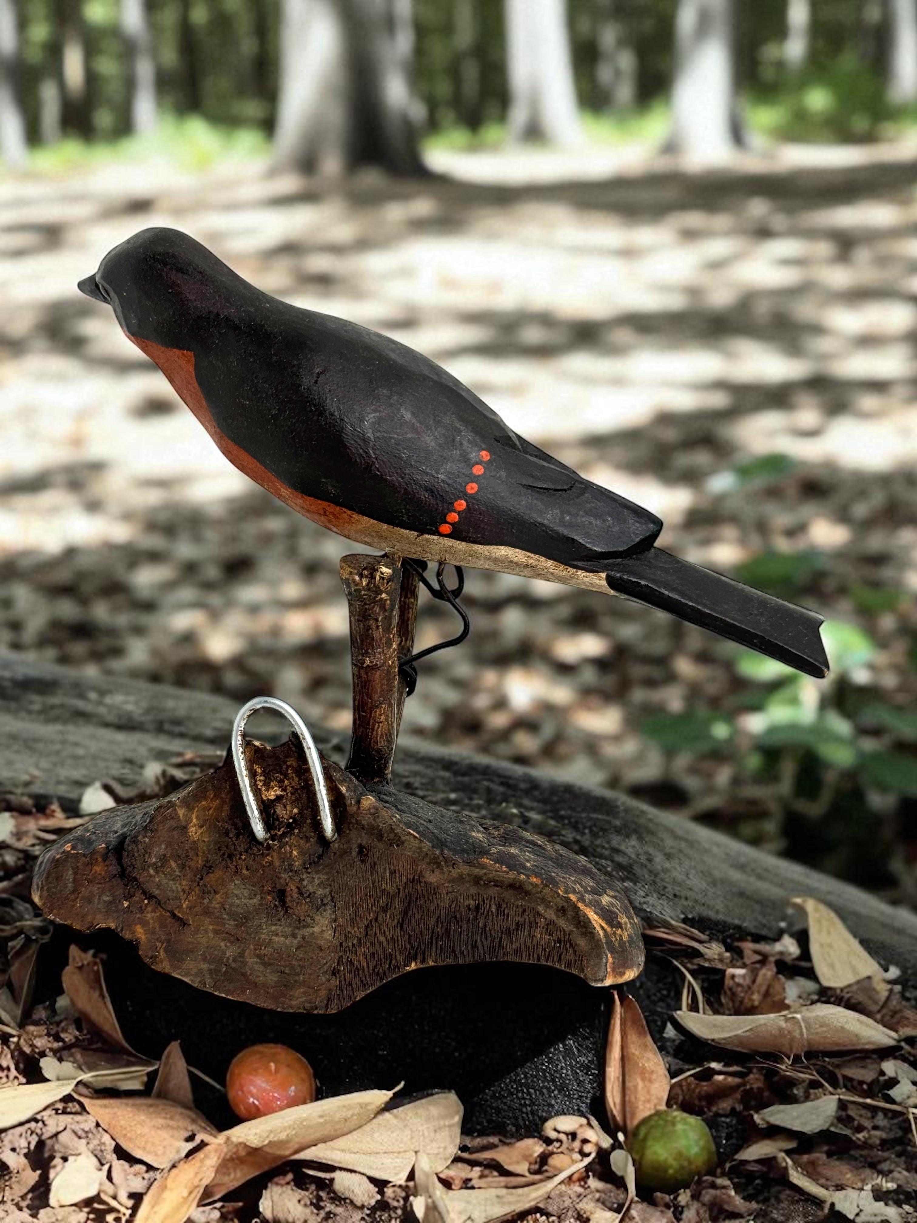 Bellissimo uccello in legno intagliato a mano Vichtauer, Black Forest Folk Art, Austria, anni '1920 in vendita 4