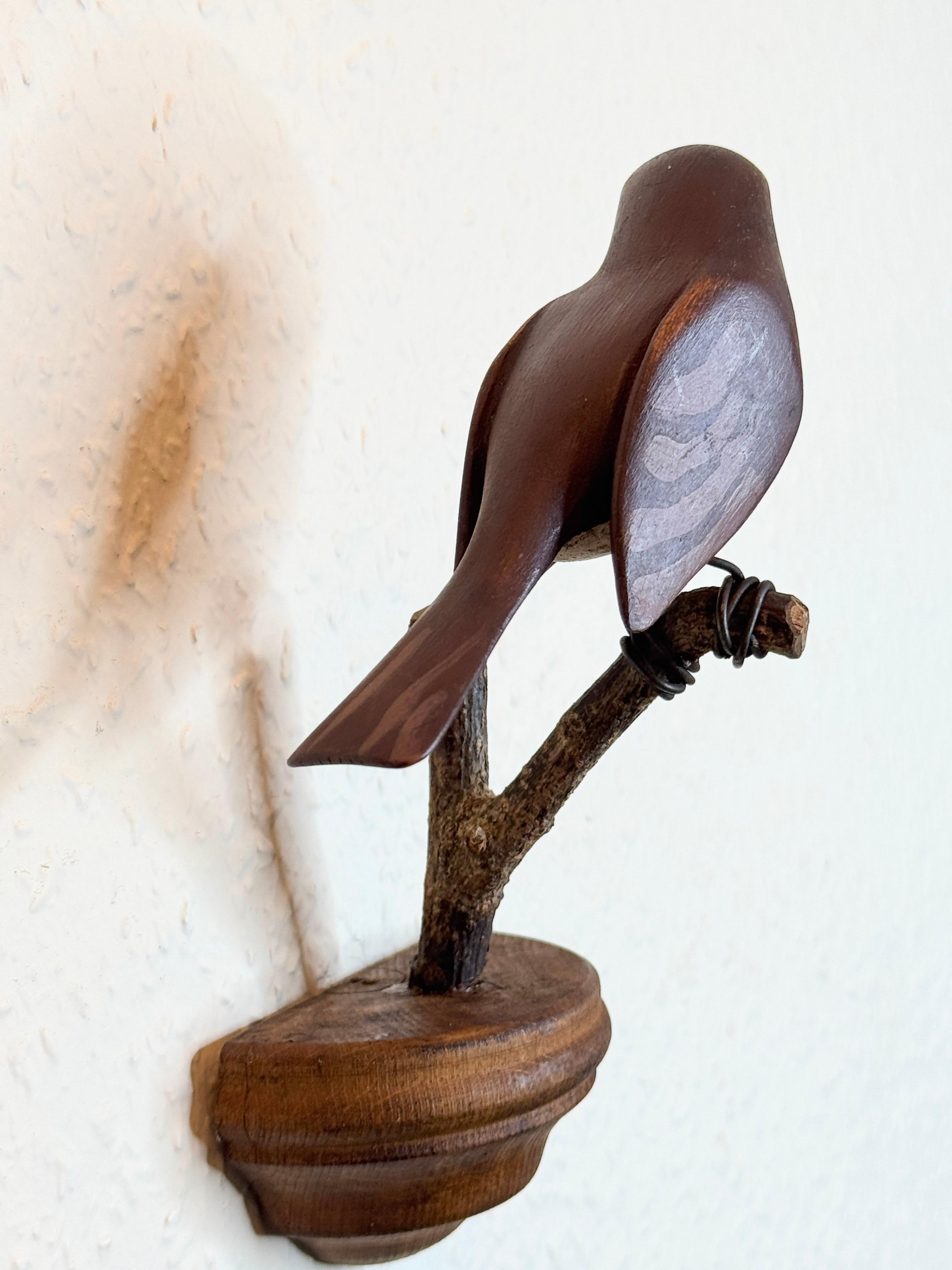 Beautiful Vichtauer Hand Carved Wood Bird, Black Forest Folk Art, Austria, 1920s 7