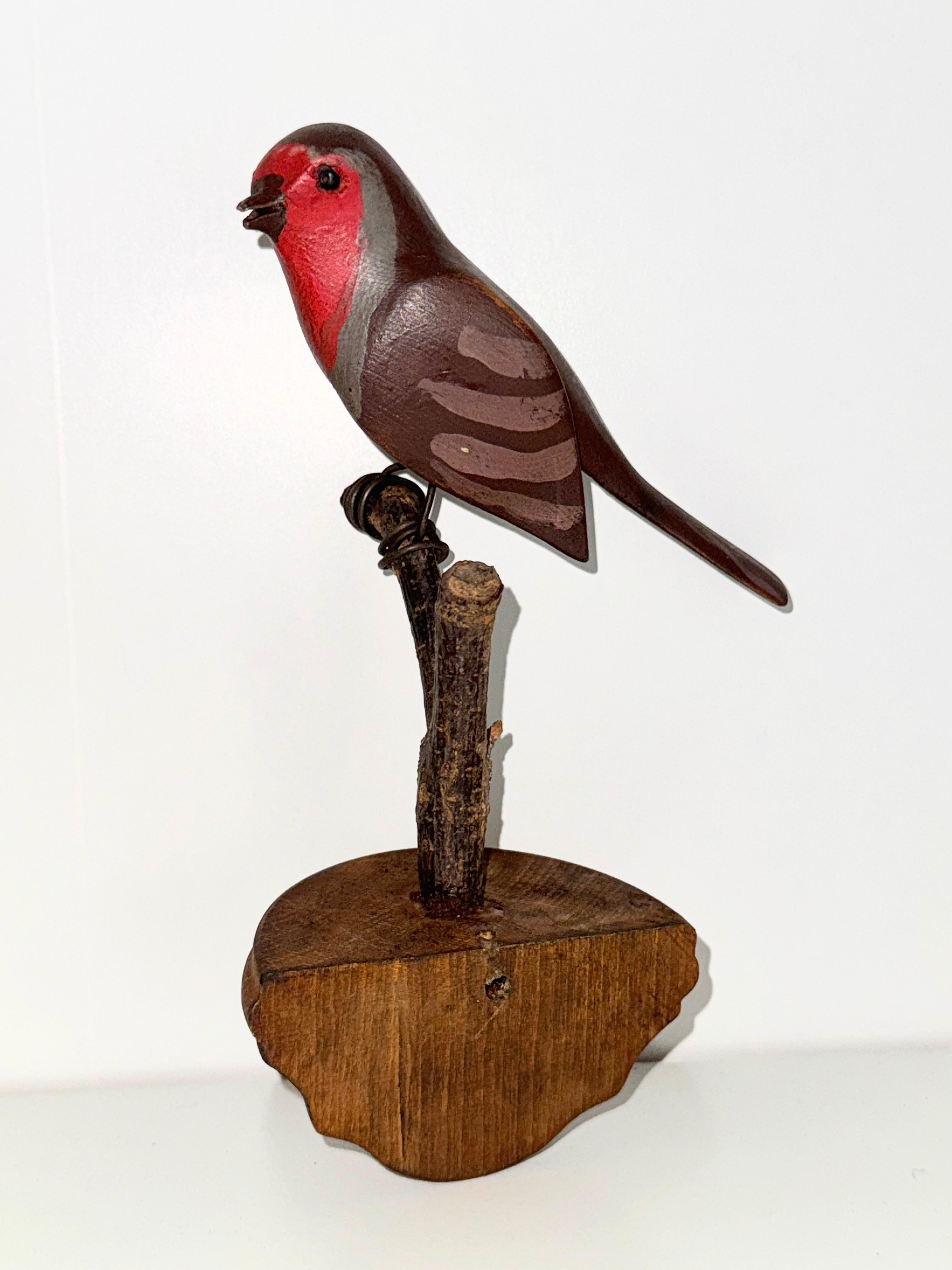 Beautiful Vichtauer Hand Carved Wood Bird, Black Forest Folk Art, Austria, 1920s 8