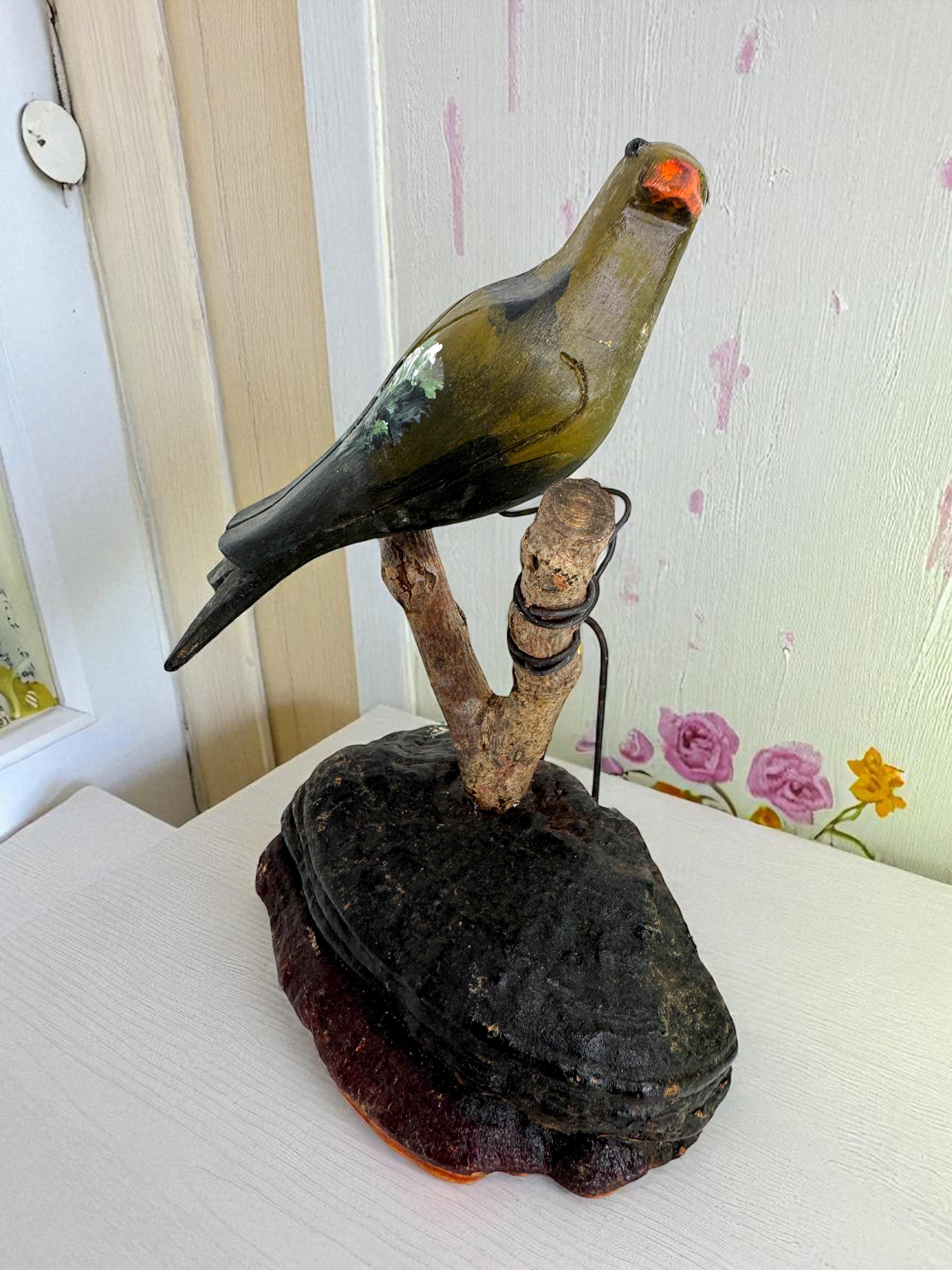Bellissimo uccello in legno intagliato a mano Vichtauer, Black Forest Folk Art, Austria, anni '1920 in vendita 6