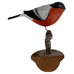 Beautiful Vichtauer Hand Carved Wood Bird, Black Forest Folk Art, Austria, 1920s
