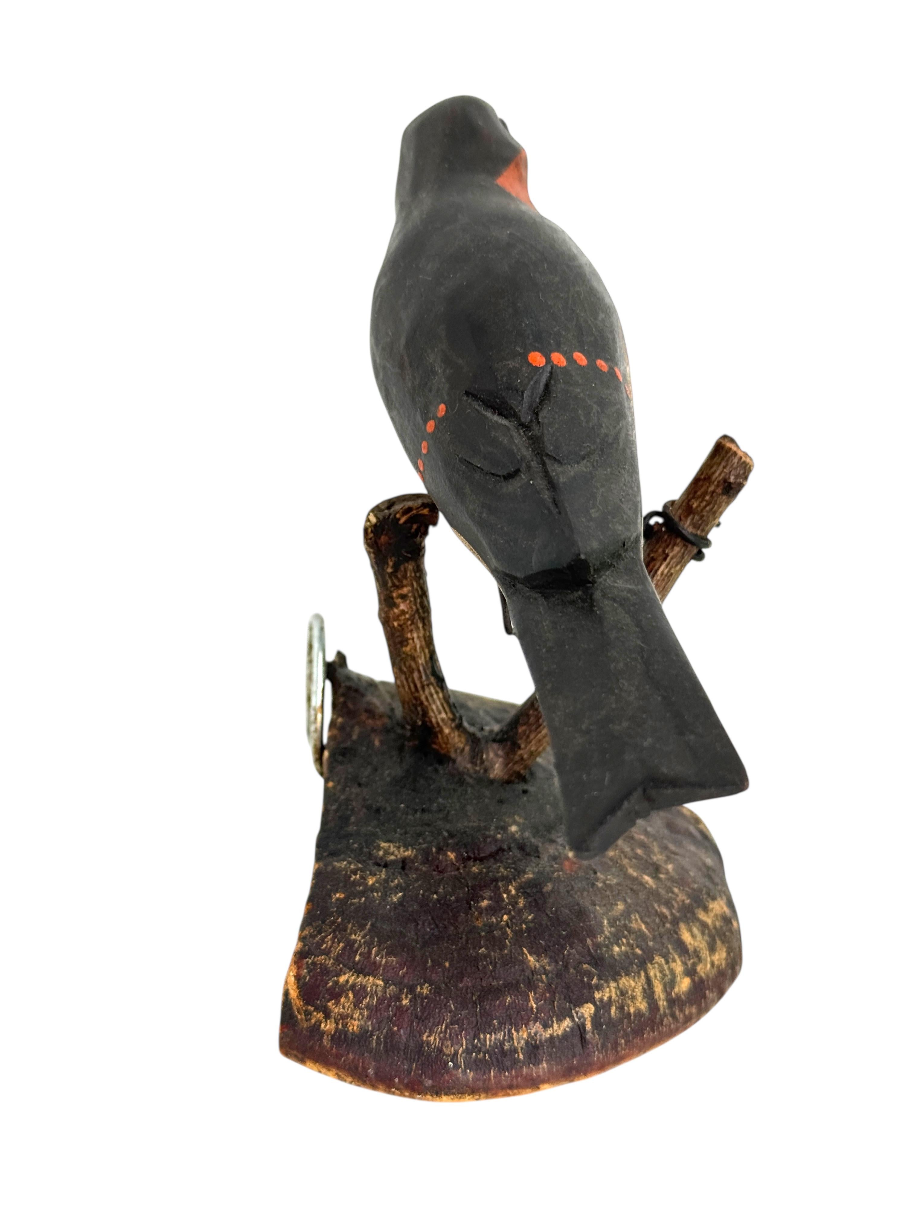 Bellissimo uccello in legno intagliato a mano Vichtauer, Black Forest Folk Art, Austria, anni '1920 In condizioni buone in vendita a Nuernberg, DE