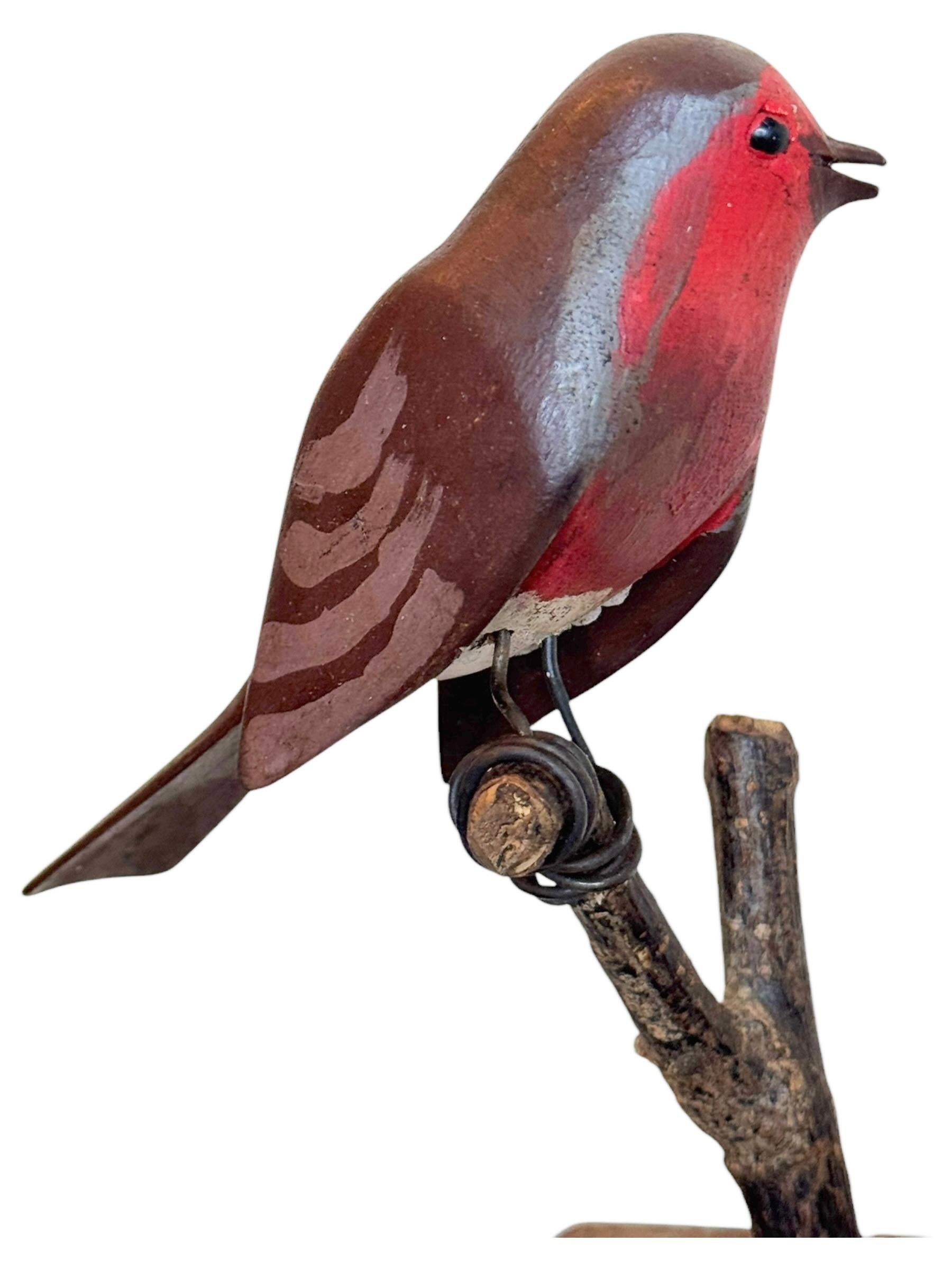 Beautiful Vichtauer Hand Carved Wood Bird, Black Forest Folk Art, Austria, 1920s 1
