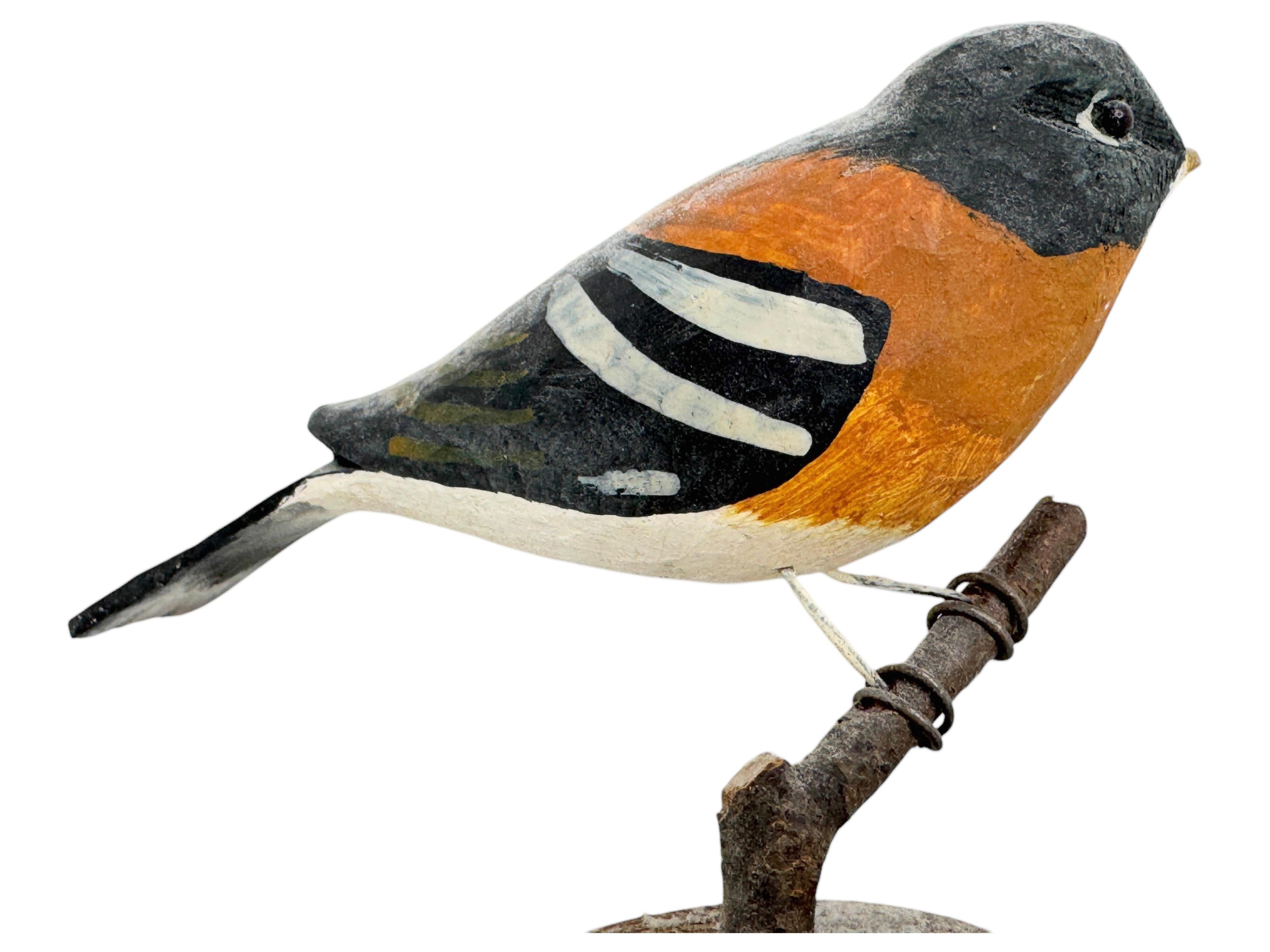 Beautiful Vichtauer Hand Carved Wood Bird, Black Forest Folk Art, Austria, 1920s 1