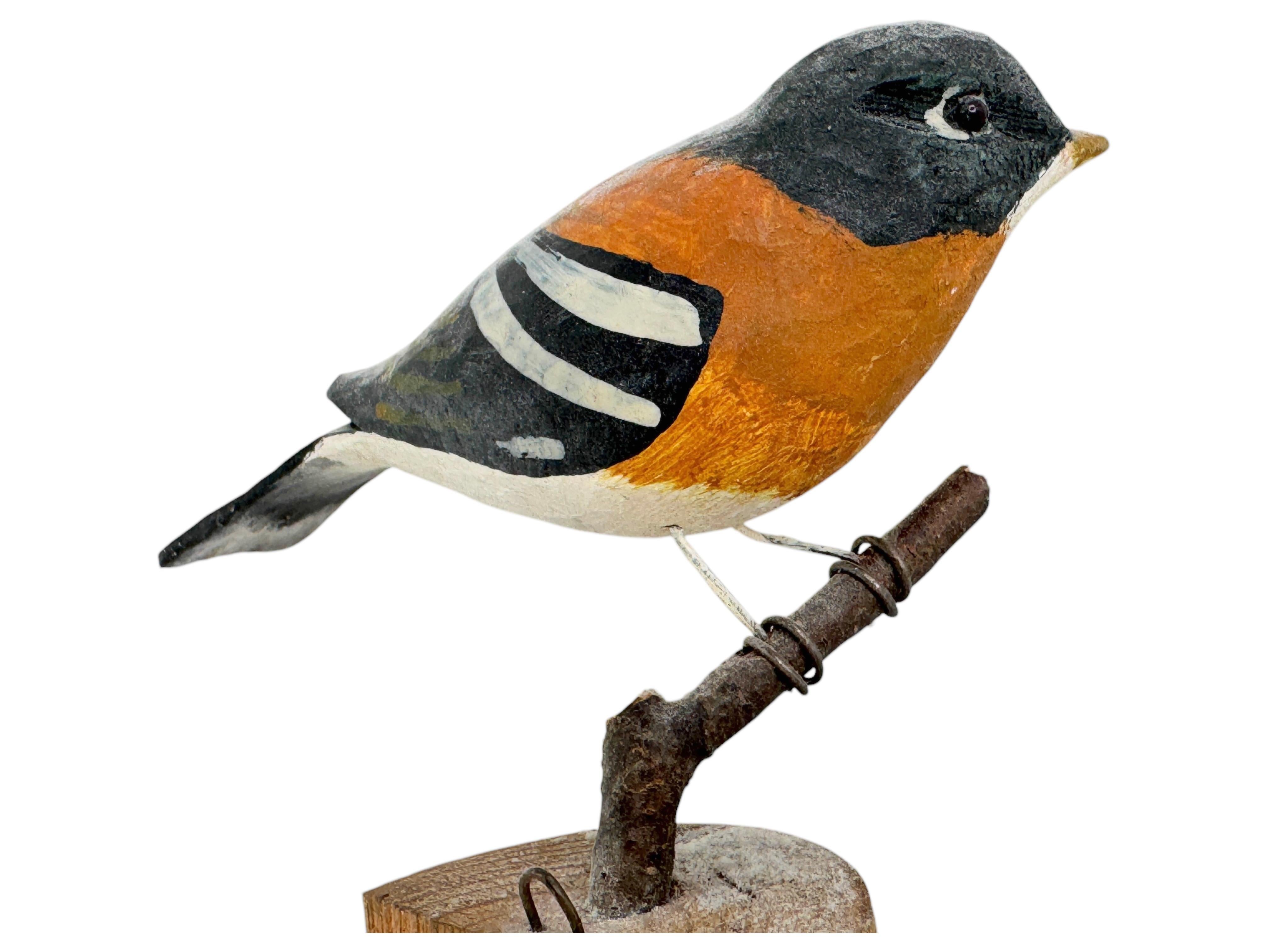 Beautiful Vichtauer Hand Carved Wood Bird, Black Forest Folk Art, Austria, 1920s 2