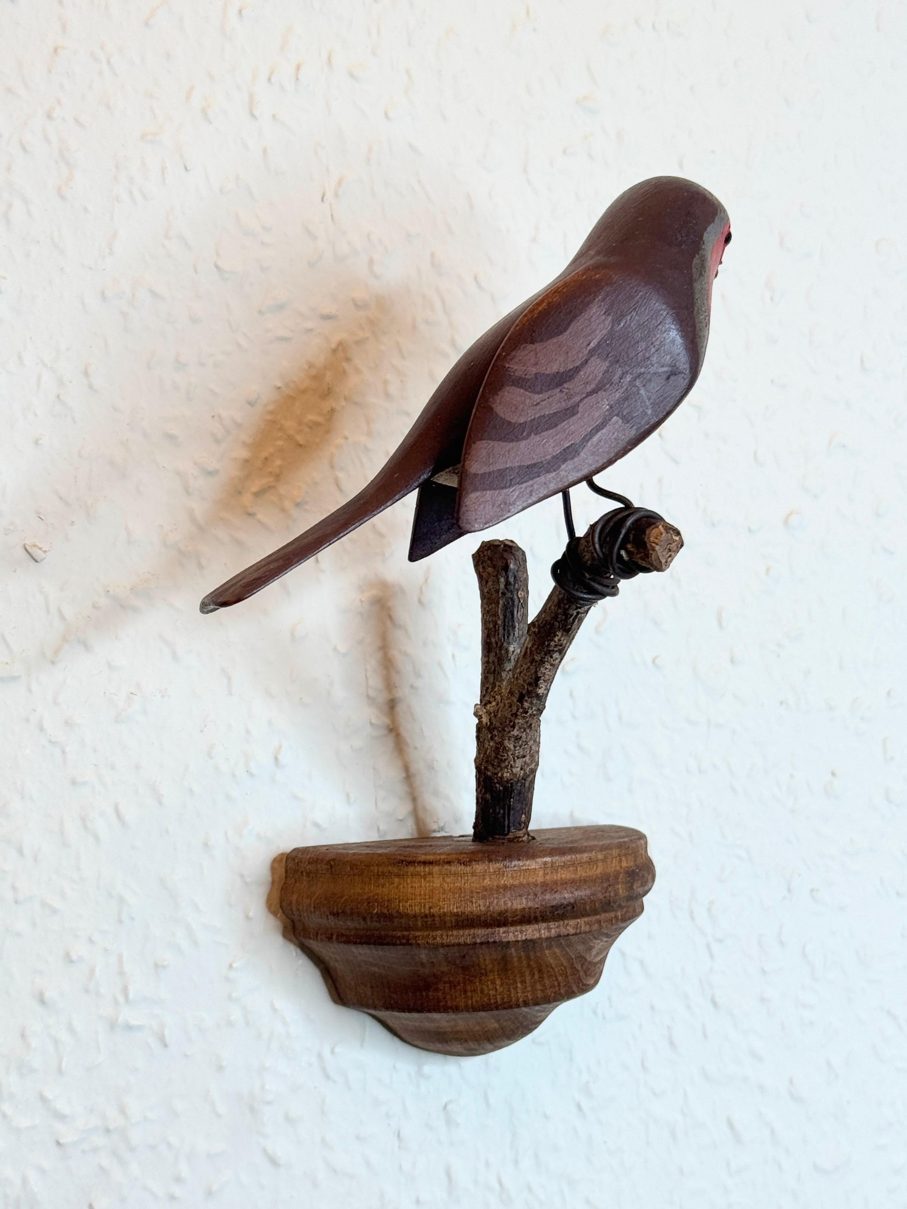 Beautiful Vichtauer Hand Carved Wood Bird, Black Forest Folk Art, Austria, 1920s 3