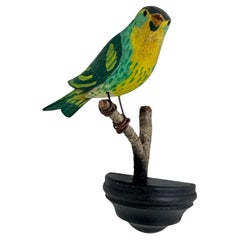 Precioso pájaro de madera tallada a mano de Vichtauer, arte popular de la Selva Negra, Austria, años 1920