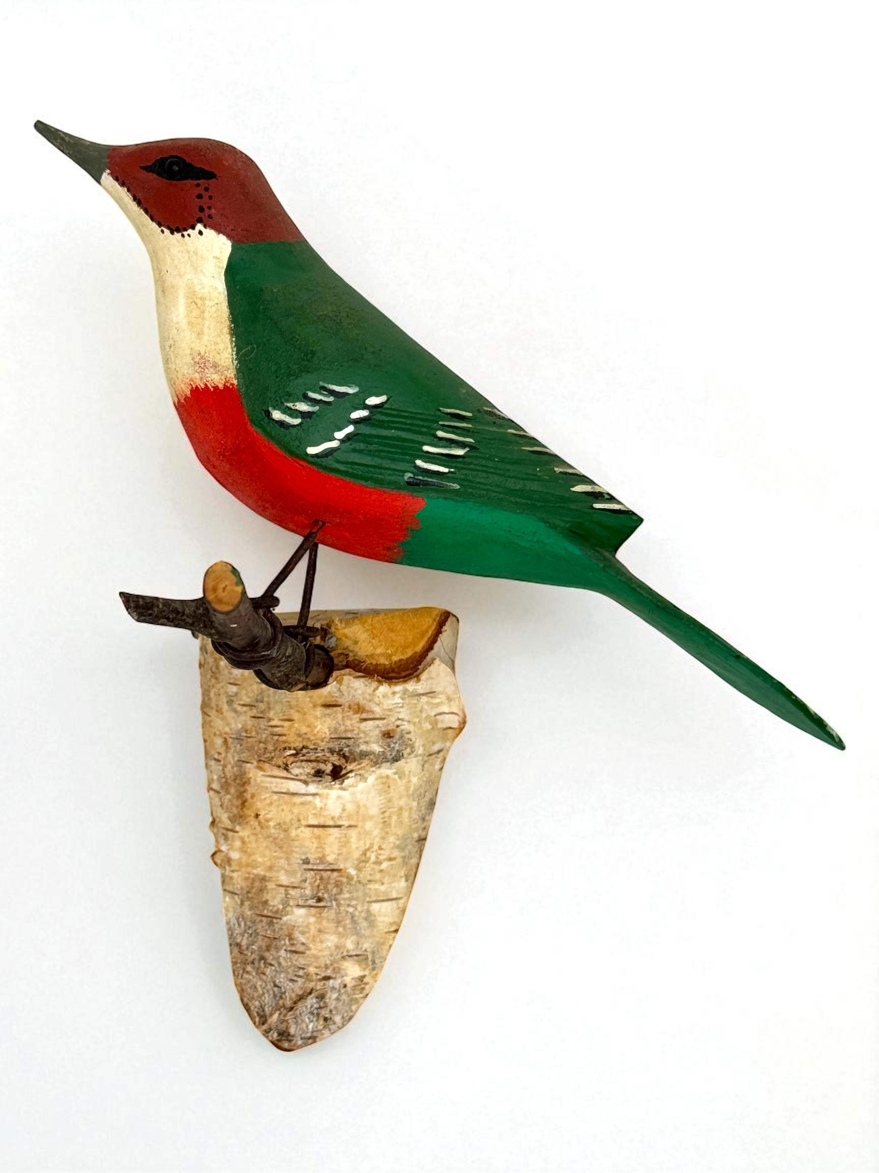 Bellissimo uccello in legno intagliato a mano Vichtauer, Black Forest Folk Art, Austria, anni '1930 in vendita 4