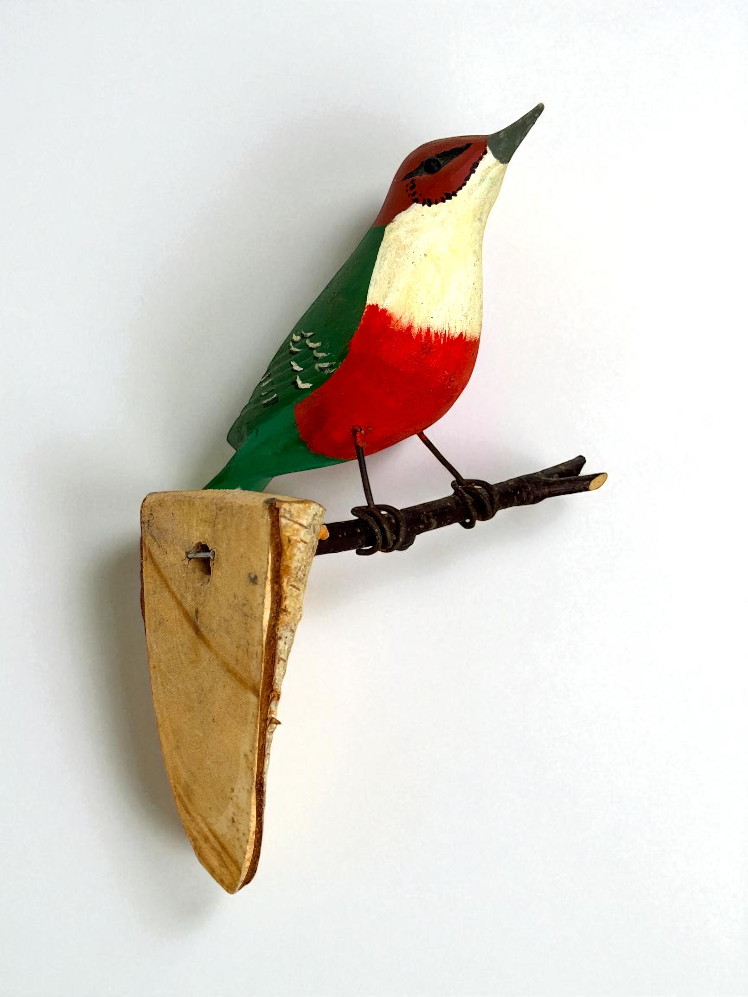 Bellissimo uccello in legno intagliato a mano Vichtauer, Black Forest Folk Art, Austria, anni '1930 in vendita 5