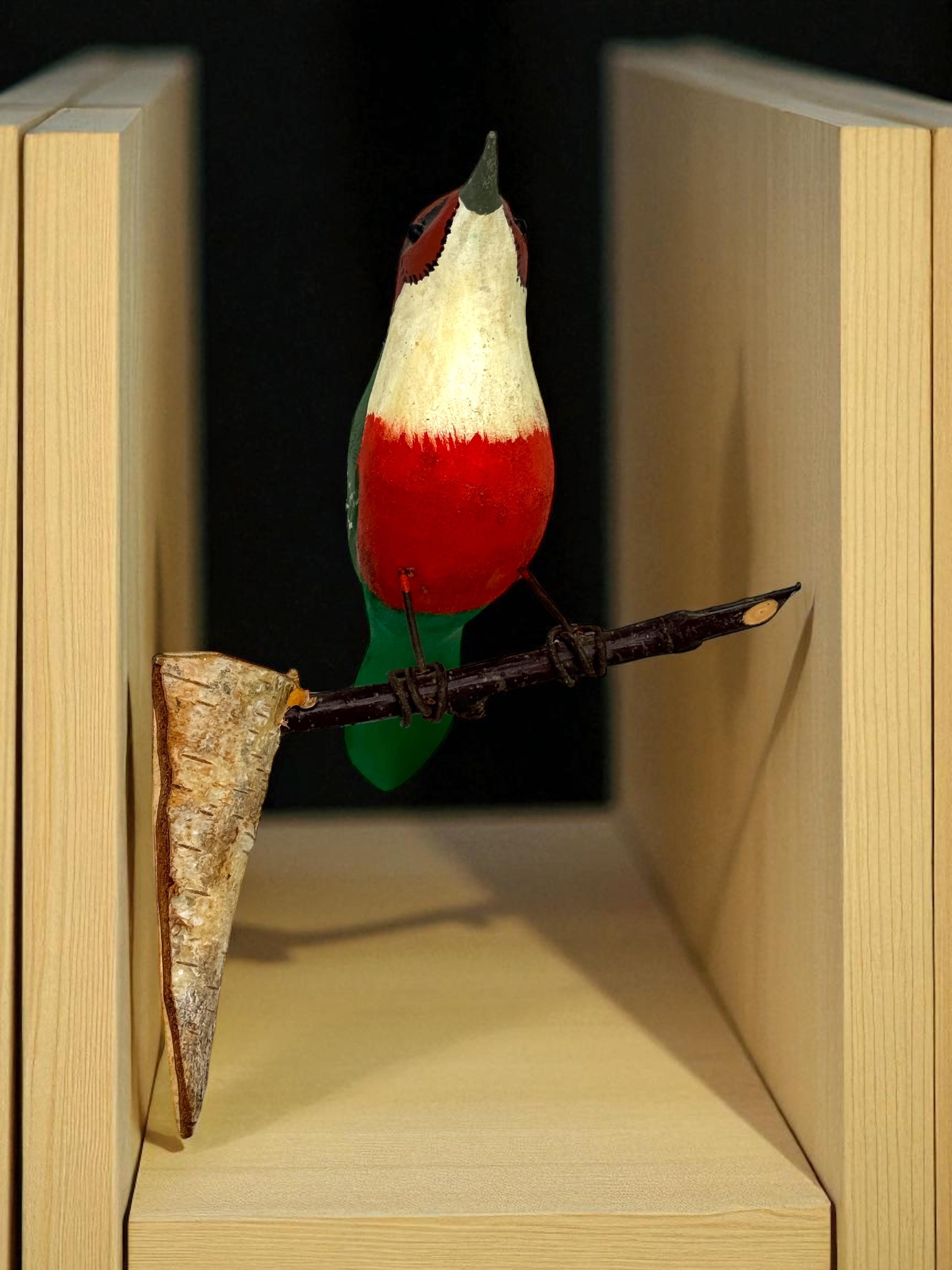 Bellissimo uccello in legno intagliato a mano Vichtauer, Black Forest Folk Art, Austria, anni '1930 in vendita 6