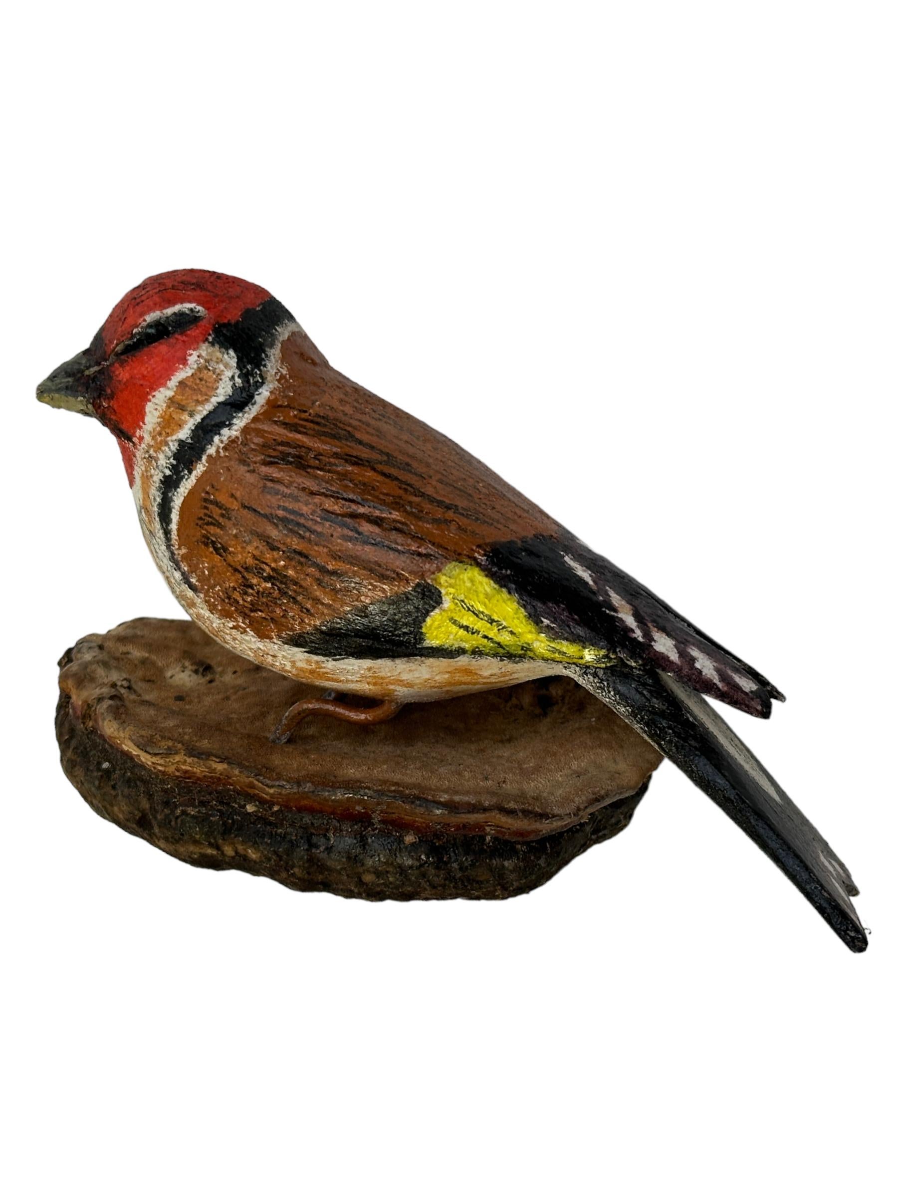 Hand-Crafted Beautiful Vichtauer Hand Carved Wood Bird, Black Forest Folk Art, Austria, 1930s For Sale