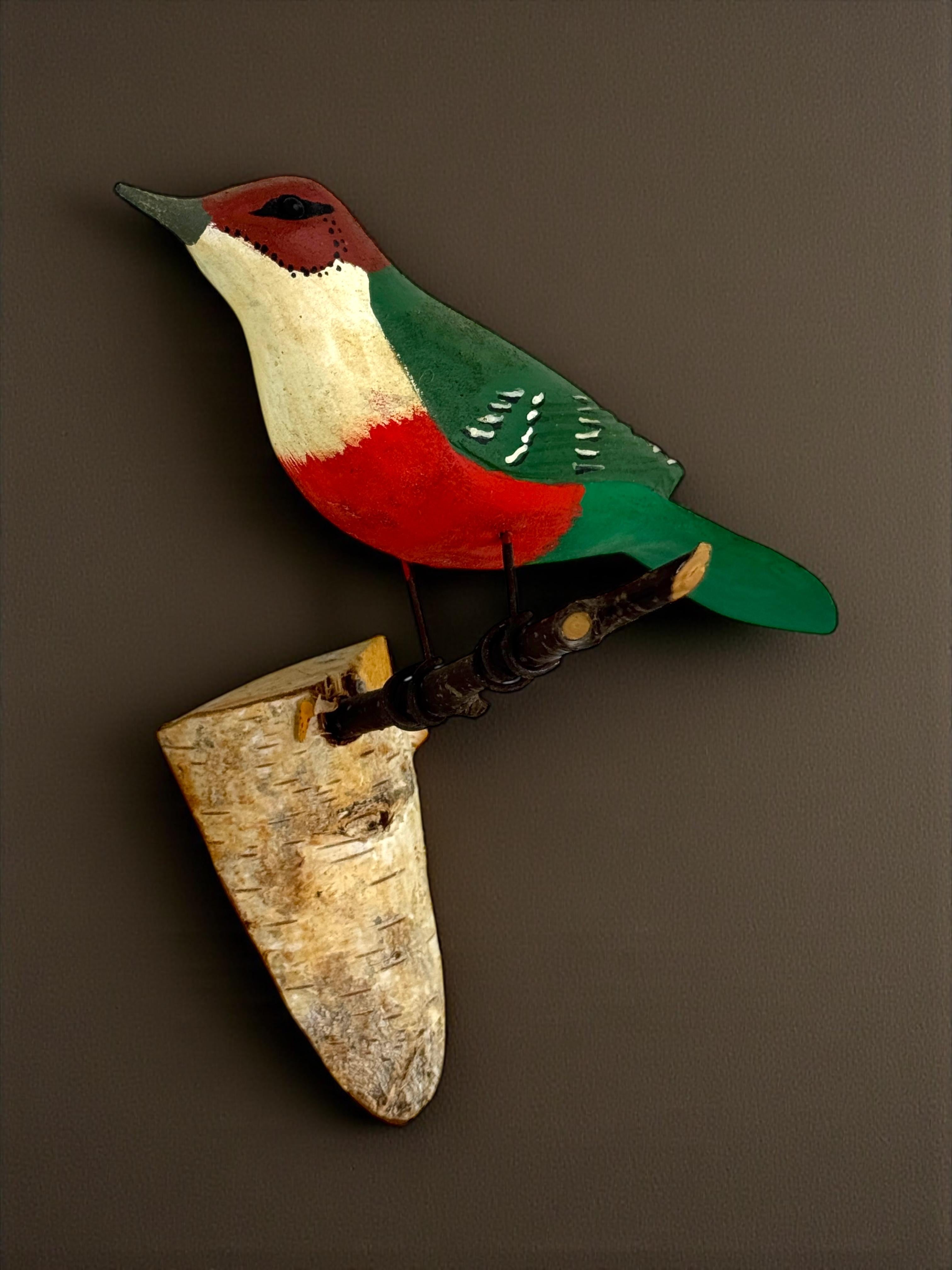 Bellissimo uccello in legno intagliato a mano Vichtauer, Black Forest Folk Art, Austria, anni '1930 in vendita 1