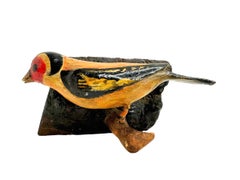 Beautiful Vichtauer Hand Carved Wood Bird, Black Forest Folk Art, Austria, 1930s