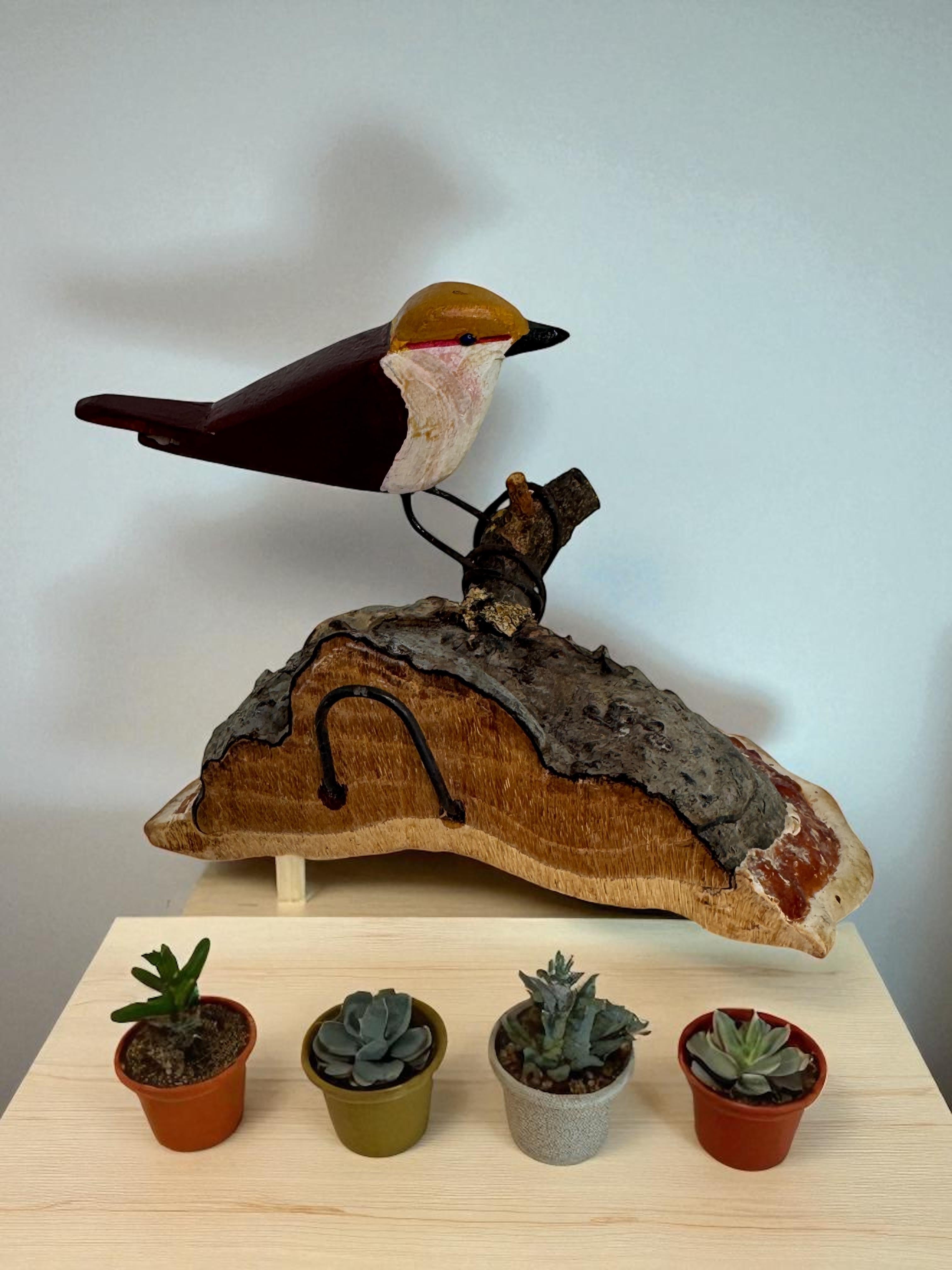 Bellissimo uccello in legno intagliato a mano Vichtauer, Black Forest Folk Art, Austria, anni '1950 in vendita 3