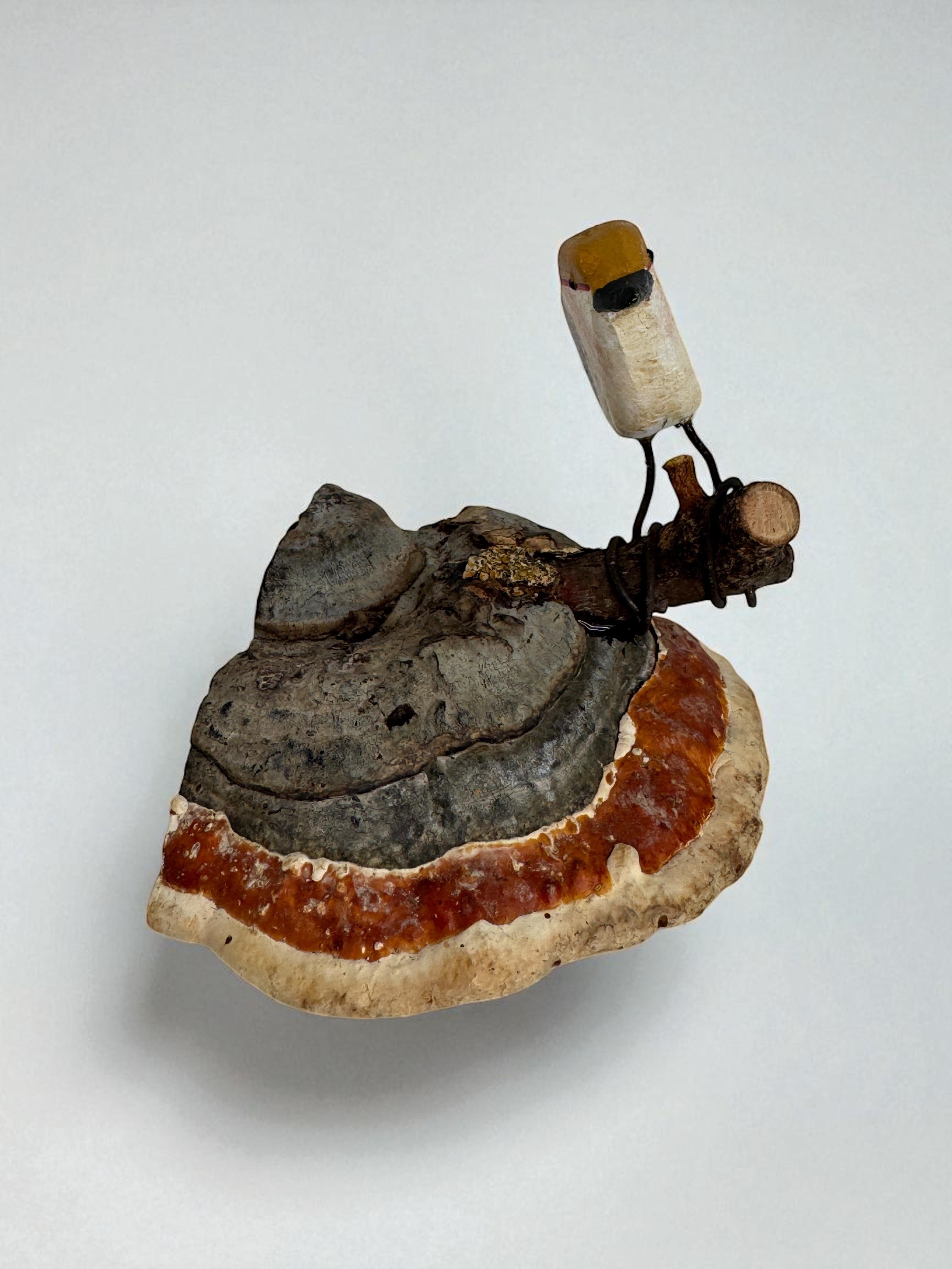 Legno Bellissimo uccello in legno intagliato a mano Vichtauer, Black Forest Folk Art, Austria, anni '1950 in vendita
