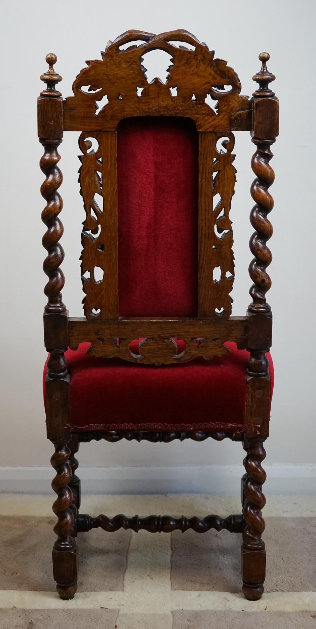Mid-19th Century Beautiful Victorian 6 Oak Dining Chairs For Sale
