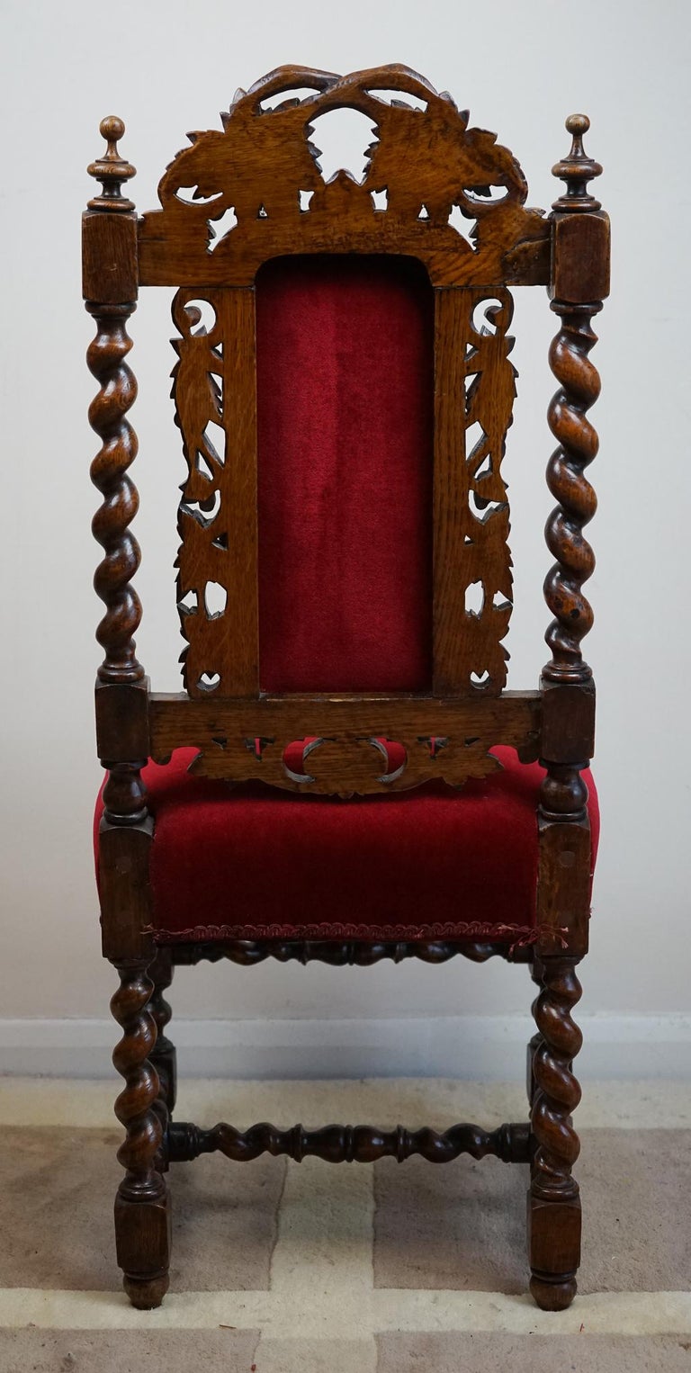 Beautiful Victorian 6 Oak Dining Chairs For Sale at 1stDibs