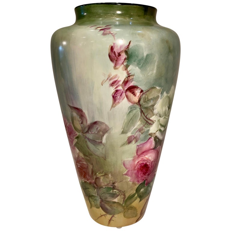 Beautiful Victorian American Belleek Willets Large Hand Painted