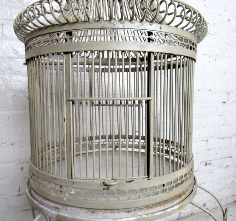 Industrial Beautiful Victorian Bent Iron Bird Cage