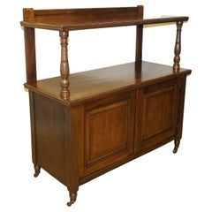 Beautiful Victorian Brown Mahogany Two Tier Whatnot Cupboard on Castors