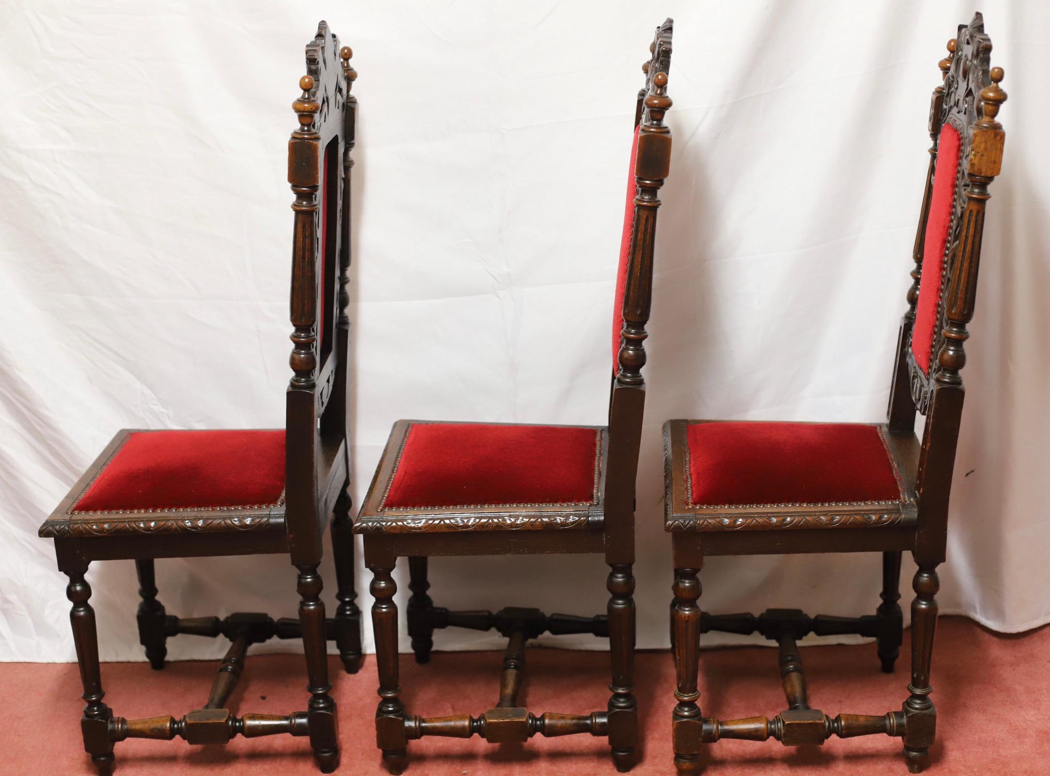 Schöne viktorianische Jacobean Oak Esszimmerstühle im Angebot 3