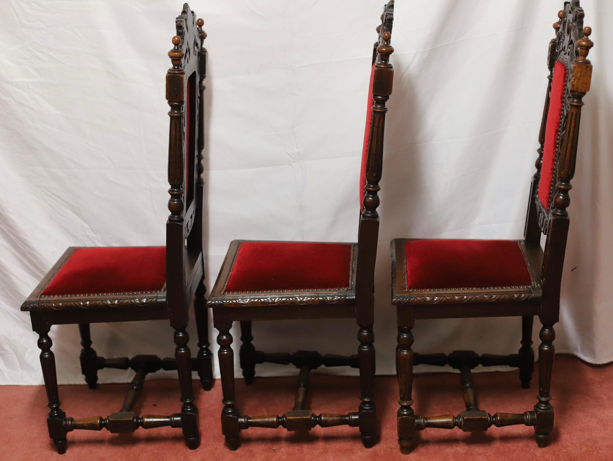 Schöne viktorianische Jacobean Oak Esszimmerstühle im Angebot 4