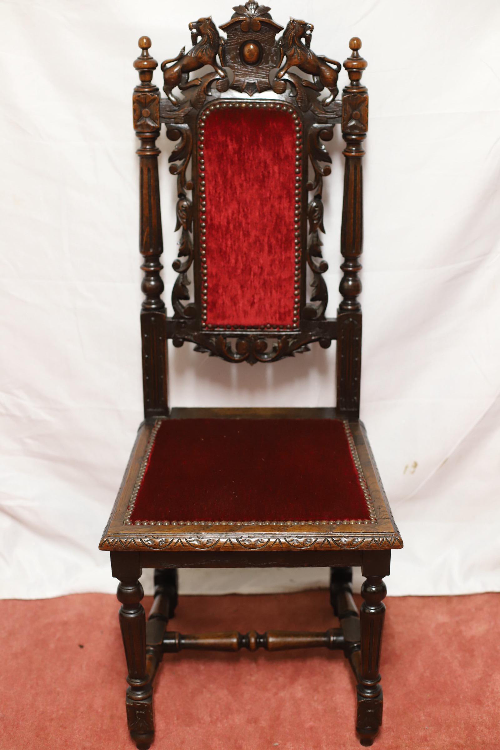 Schöne viktorianische Jacobean Oak Esszimmerstühle im Angebot 5