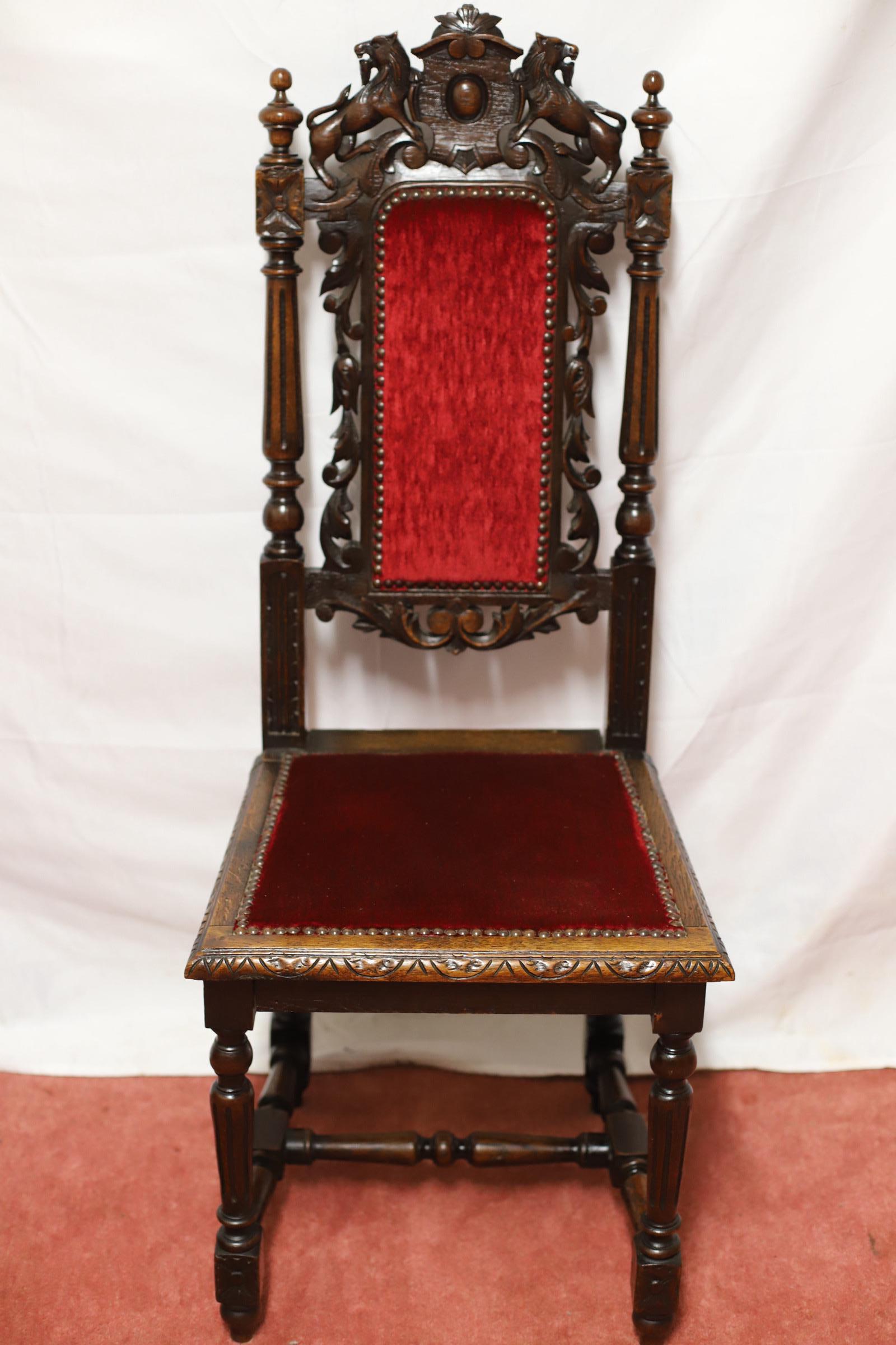 Schöne viktorianische Jacobean Oak Esszimmerstühle im Angebot 9