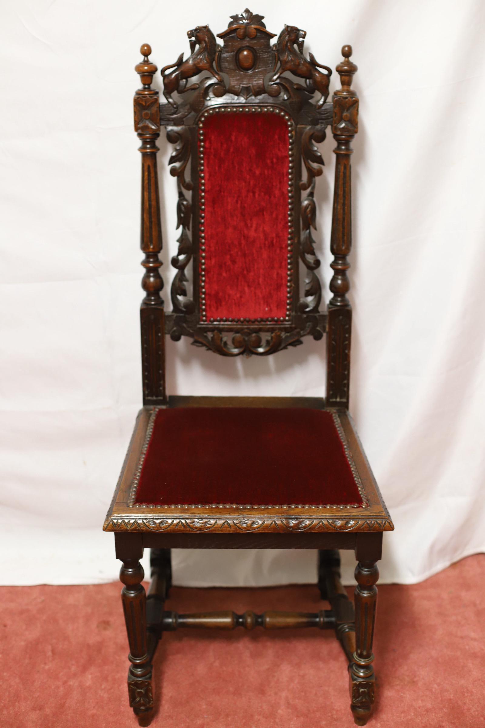 Schöne viktorianische Jacobean Oak Esszimmerstühle im Angebot 10