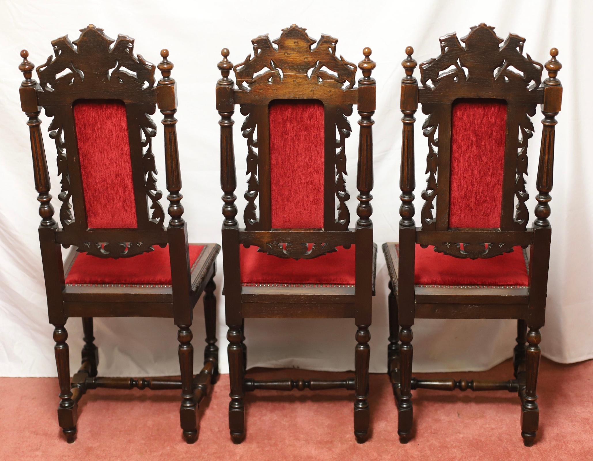 Schöne viktorianische Jacobean Oak Esszimmerstühle im Zustand „Gut“ im Angebot in Crawley, GB